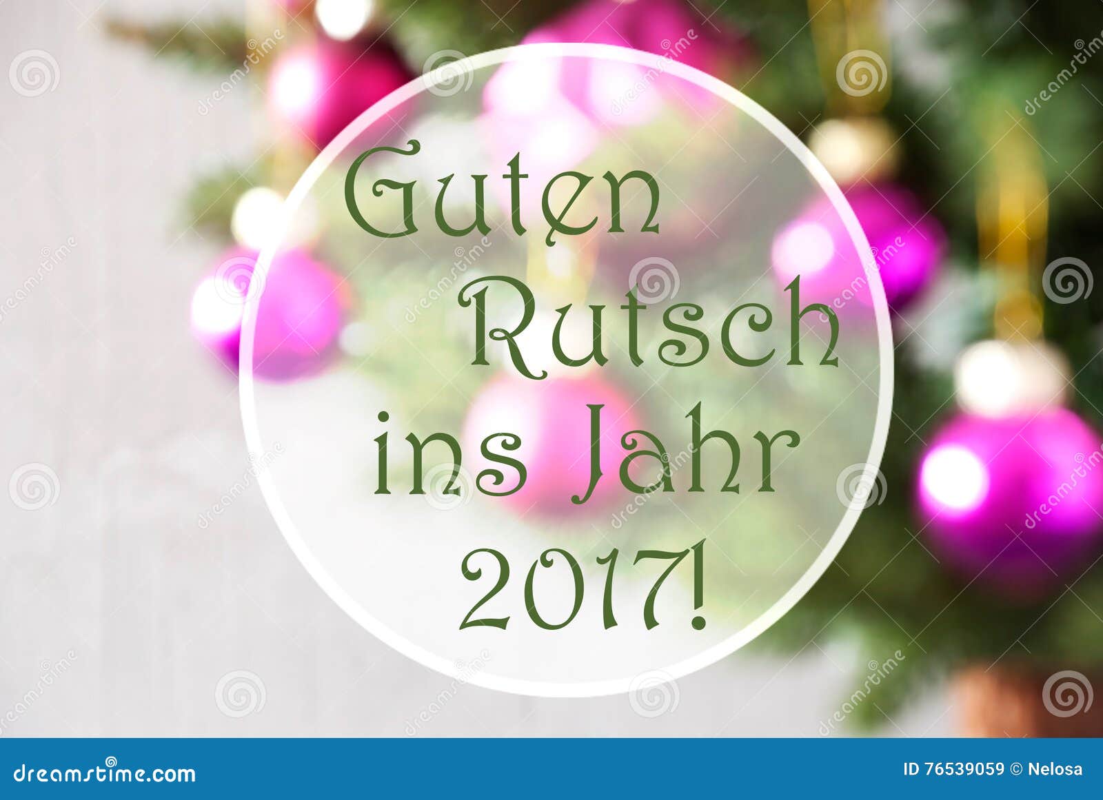 Blurry Balls, Rose Quartz, Guten Rutsch 2017 Means New Year Stock Image Image of greeting