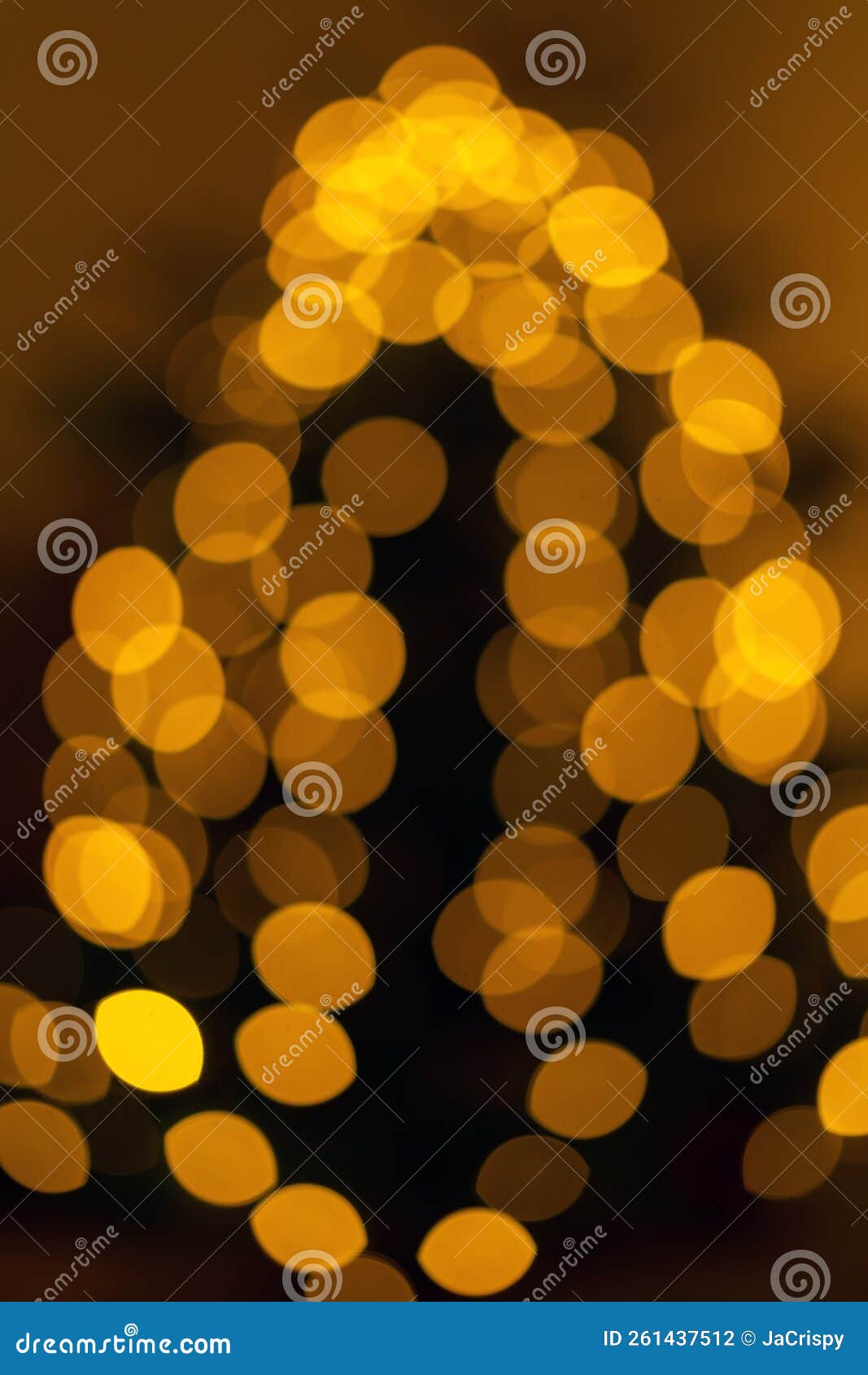 Blurry Christmas Lights on the Christmas Tree. Pine Tree Decorated with