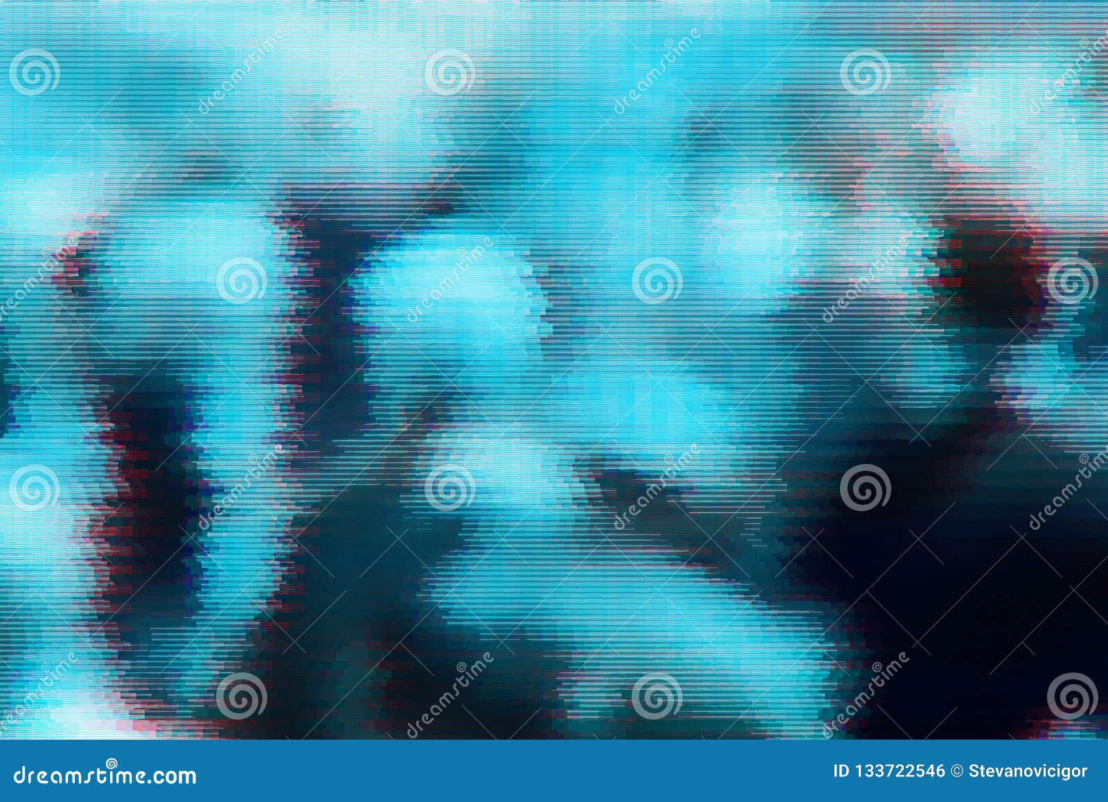 blurry crowd of people with glitch effect