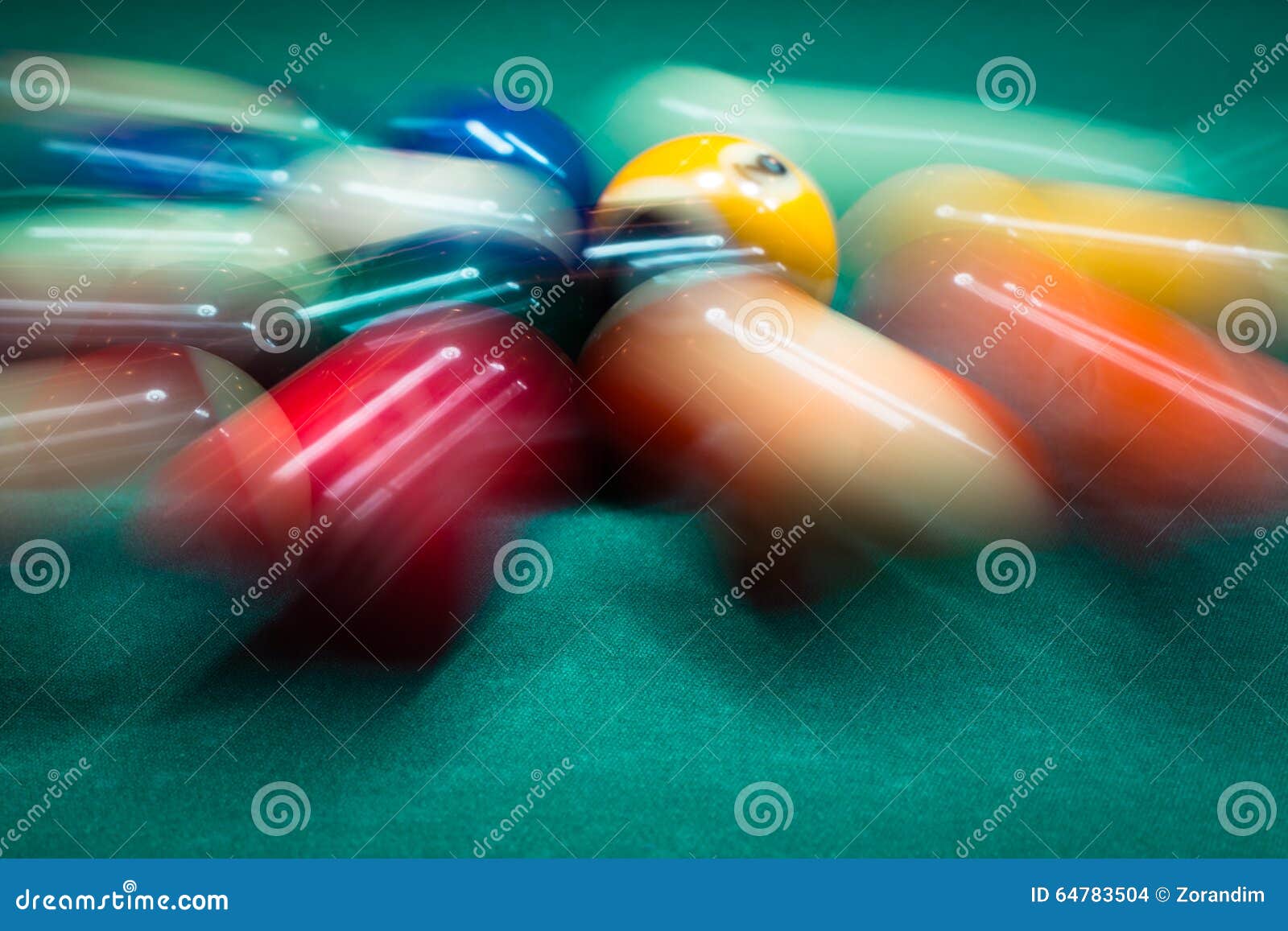 Blurry and Moving of Billiard Balls Stock Photo Image of aiming