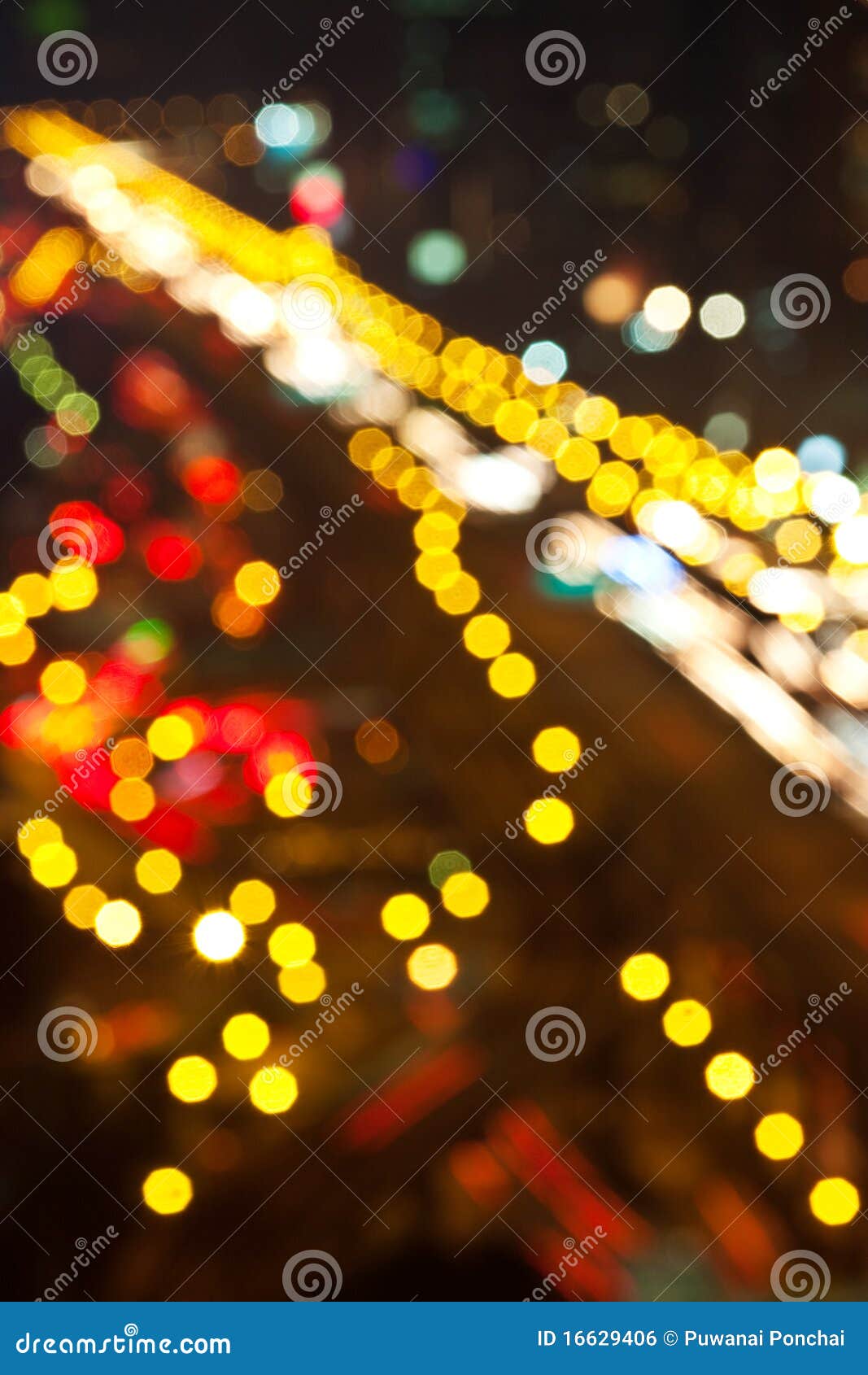 Blurry Night Traffic Lights of the Big City Stock Photo Image of