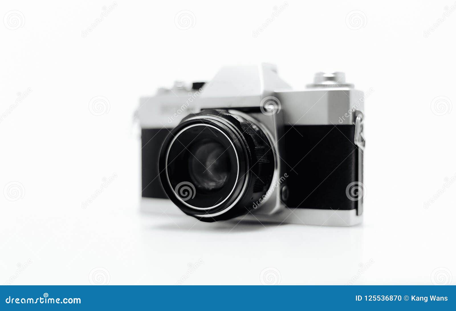 Blurry View of Film Camera, White Background Stock Photo Image of