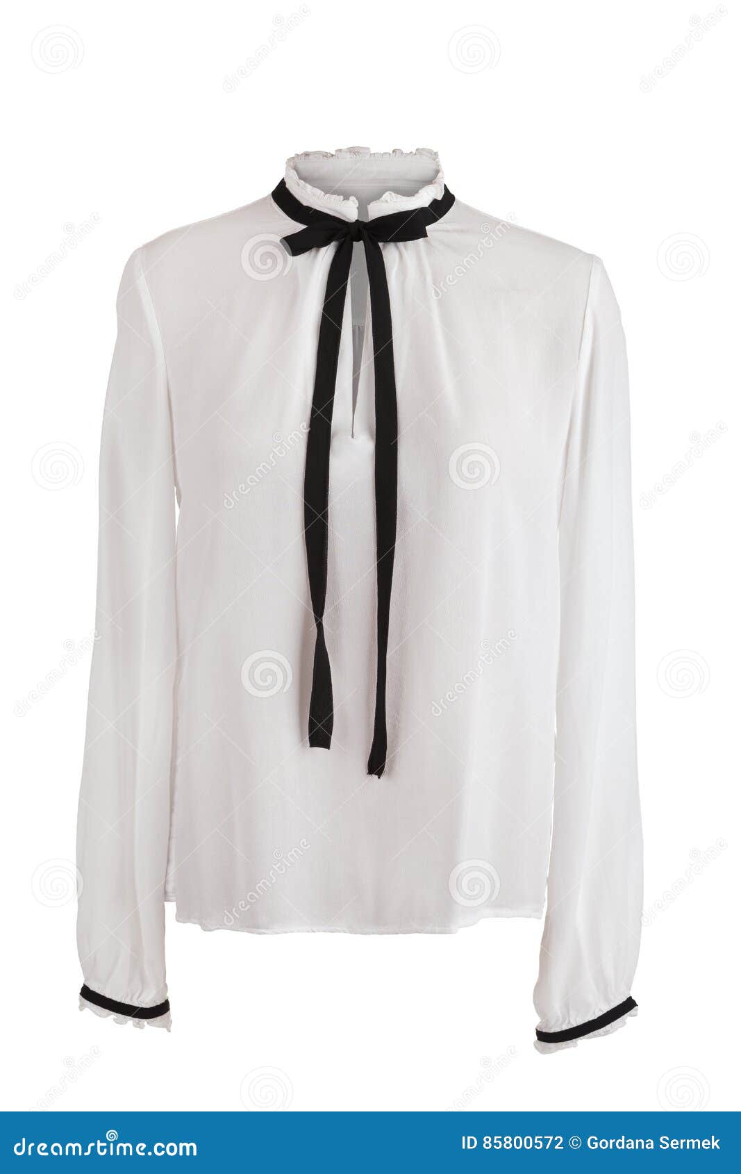 Blusa Bianca Elegante Con Gli Arricciamenti Fotografia Stock - Immagine di  corda, bello: 85800572