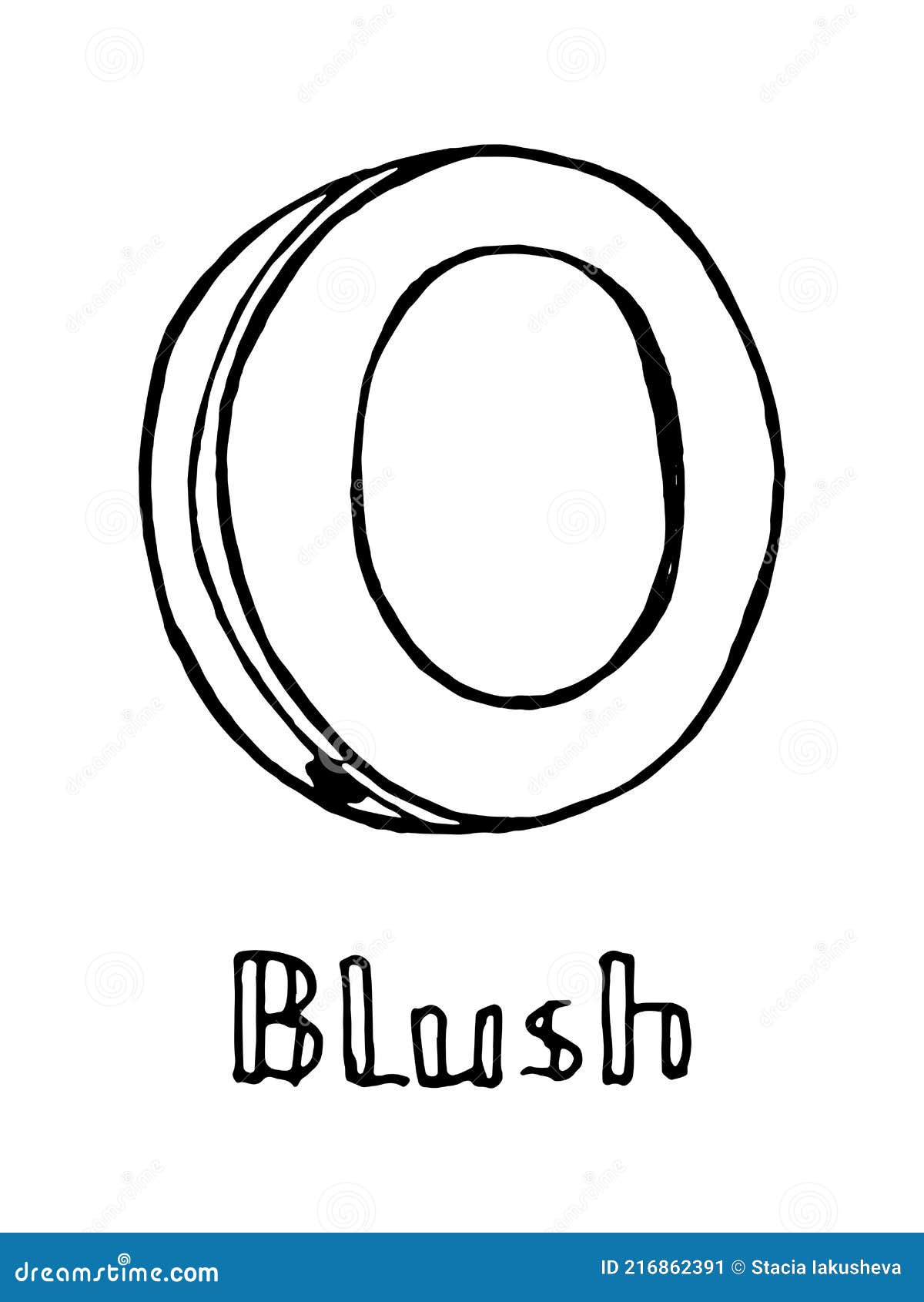 Blush Hand Drawn Vector Doodle Icon EPS Stock Vector Illustration of