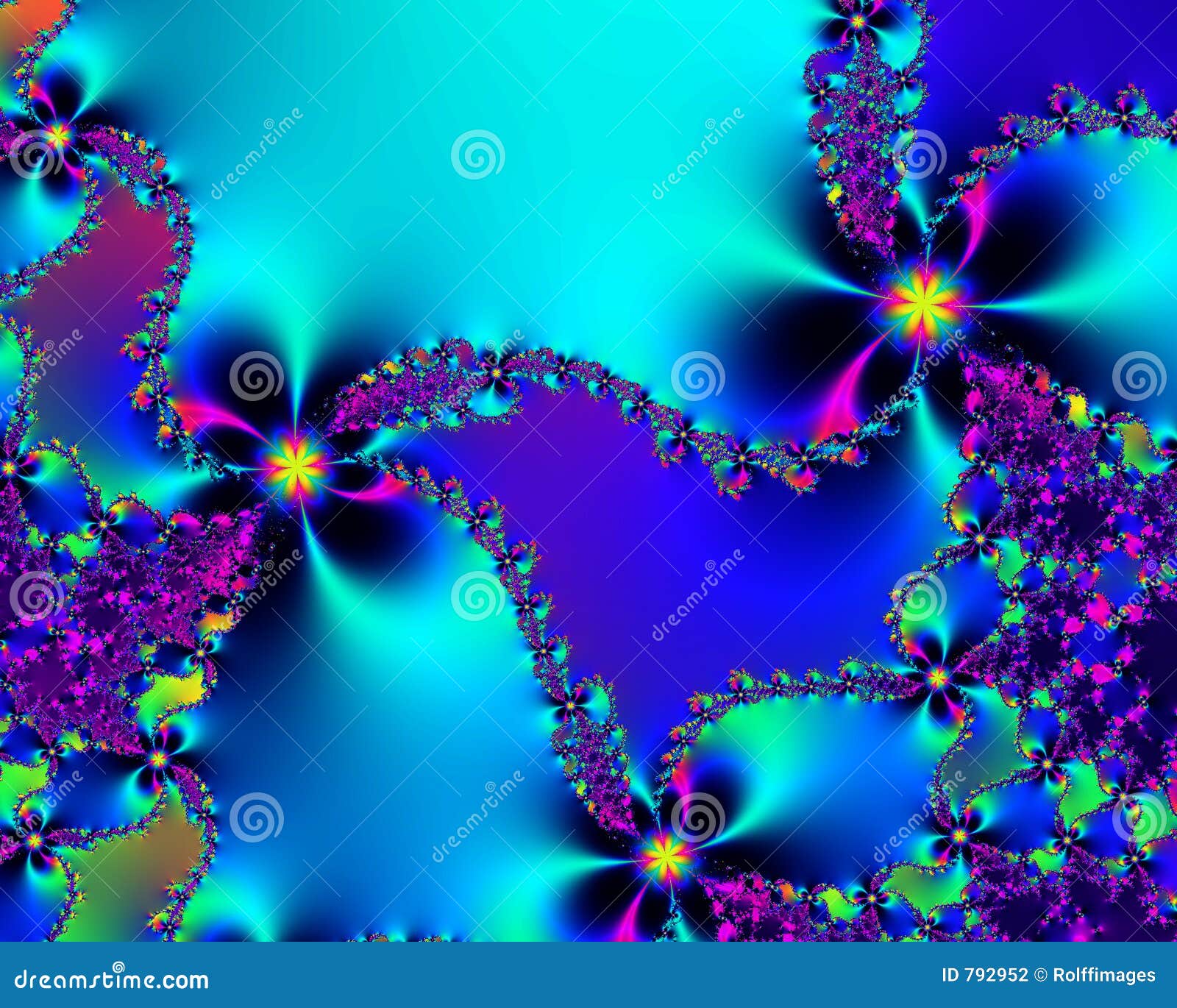 Blå frost. Härlig fractal glaserad like