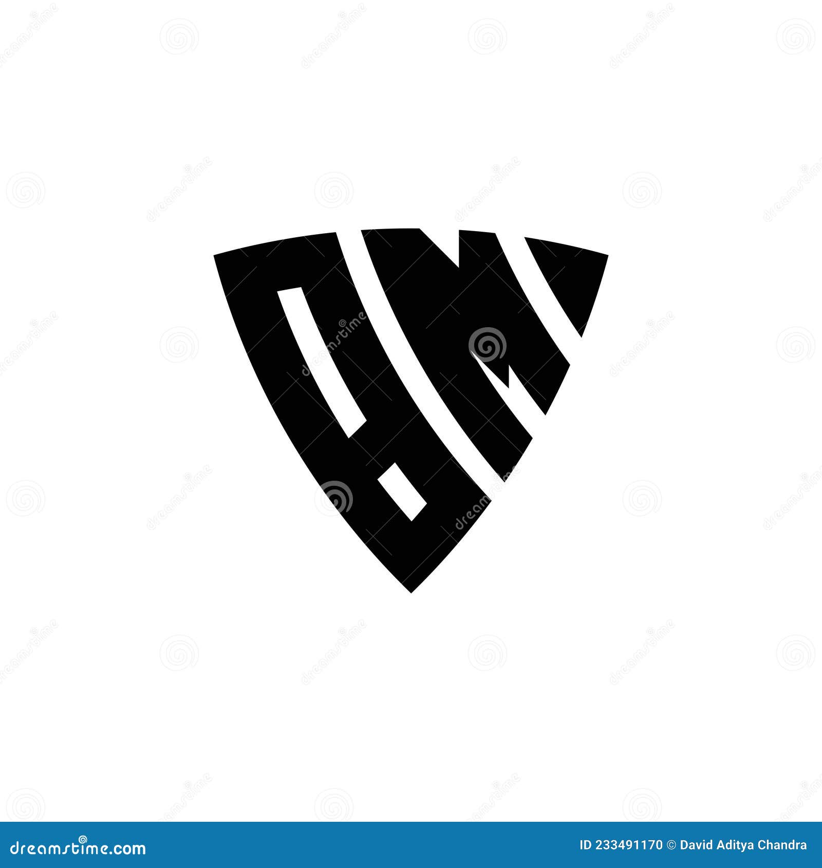 BM Logo monogram letter with shield and slice style design