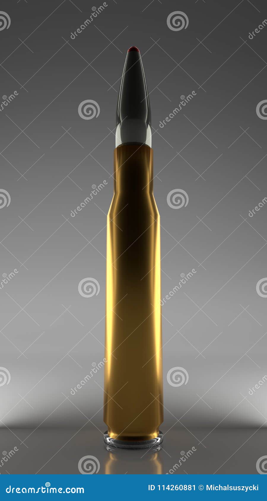 Big Sniper Rifle Bullet Red Tip Close Up Grey Background Isolated Stock Illustration Illustration Of Muzzle Ballistic