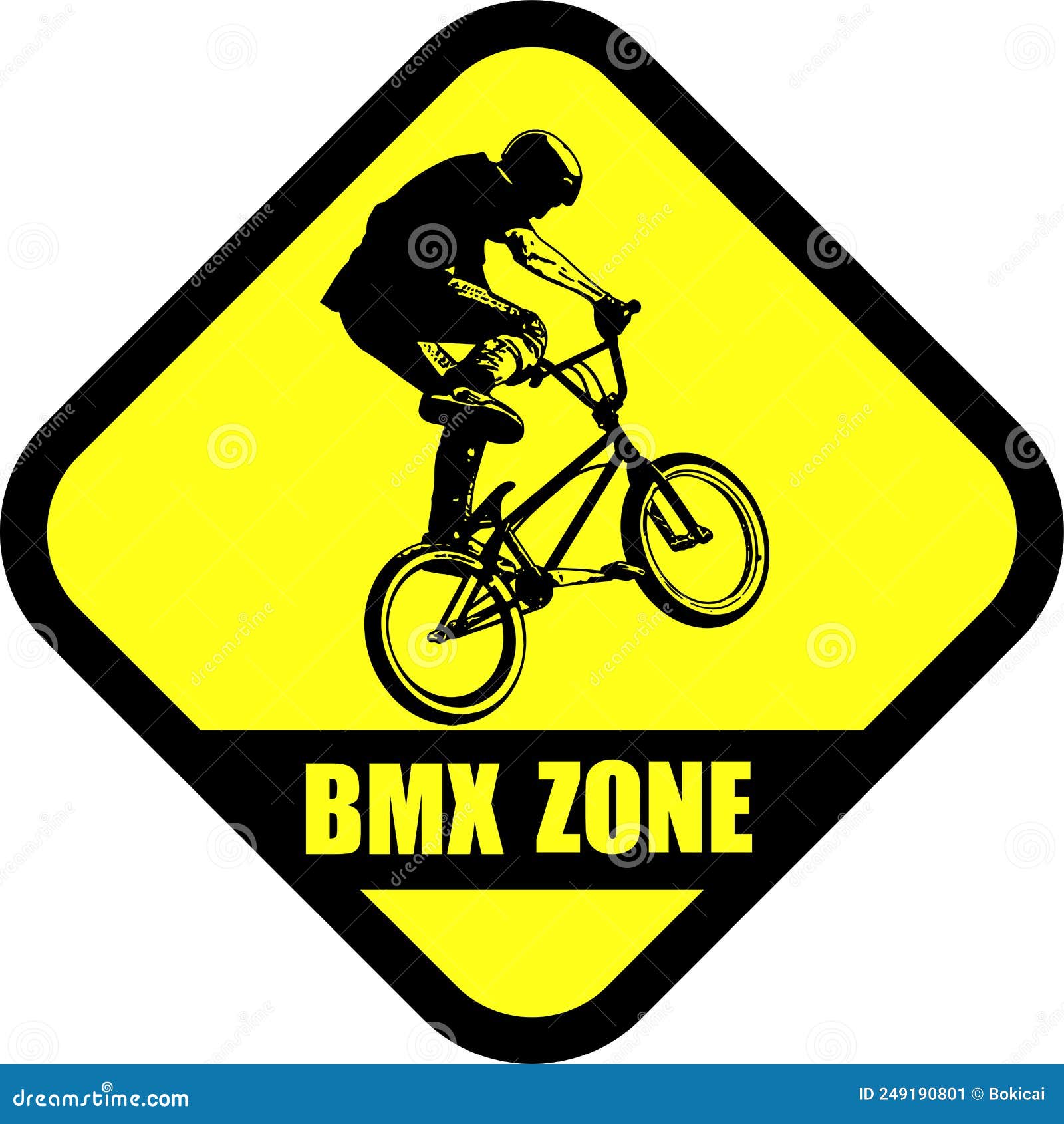 BMX Zone Traffic Sign Artwork Stock Vector Illustration of trick