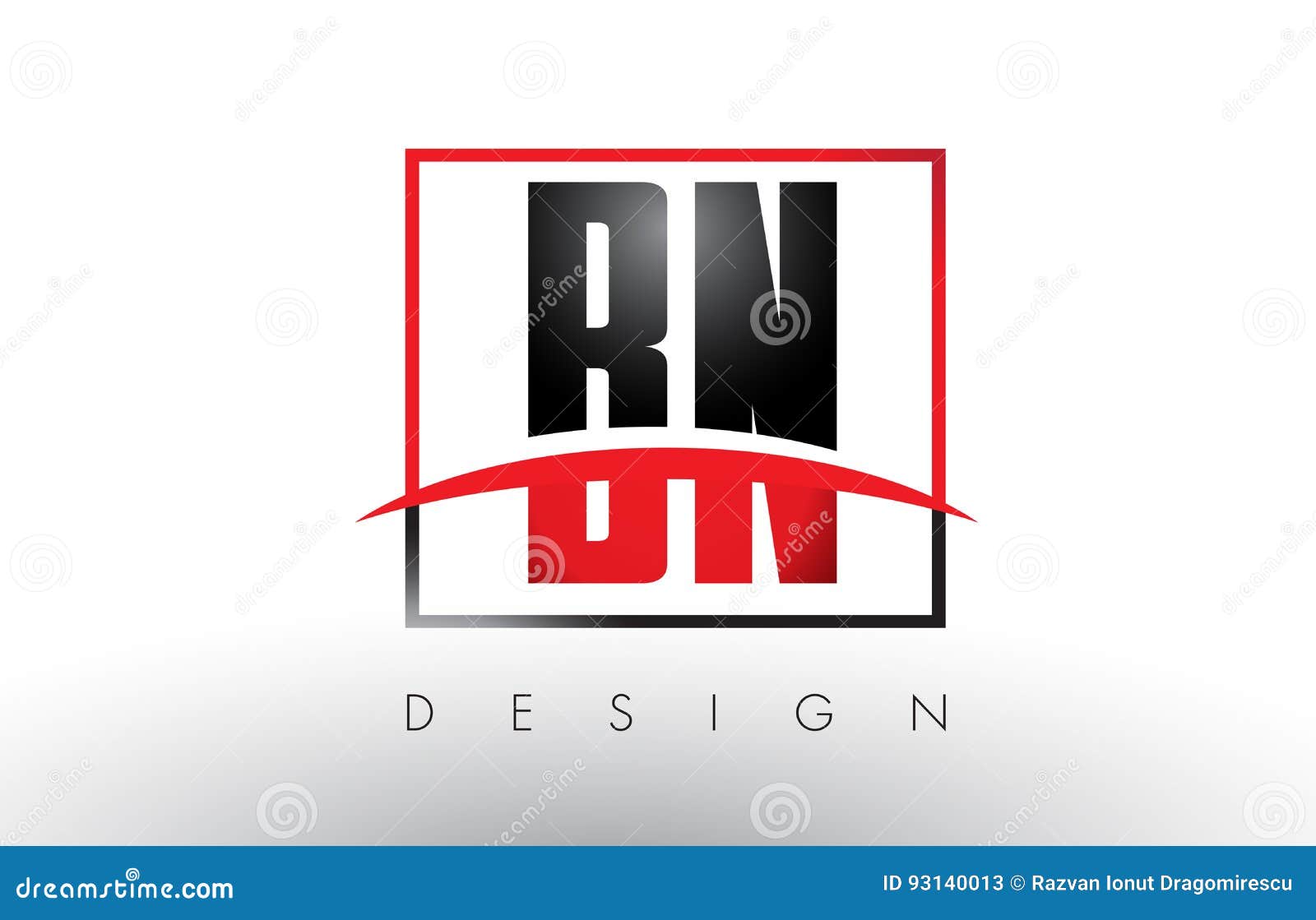 bn b n logo letters with red and black colors and swoosh.
