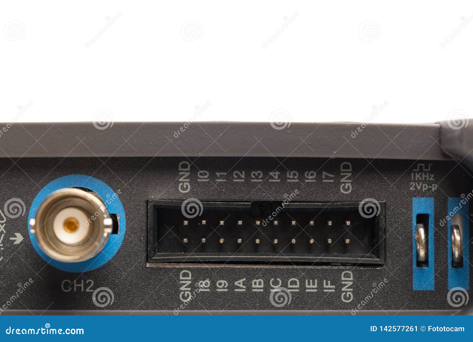 bnc input connector of digital signal oscilloscope