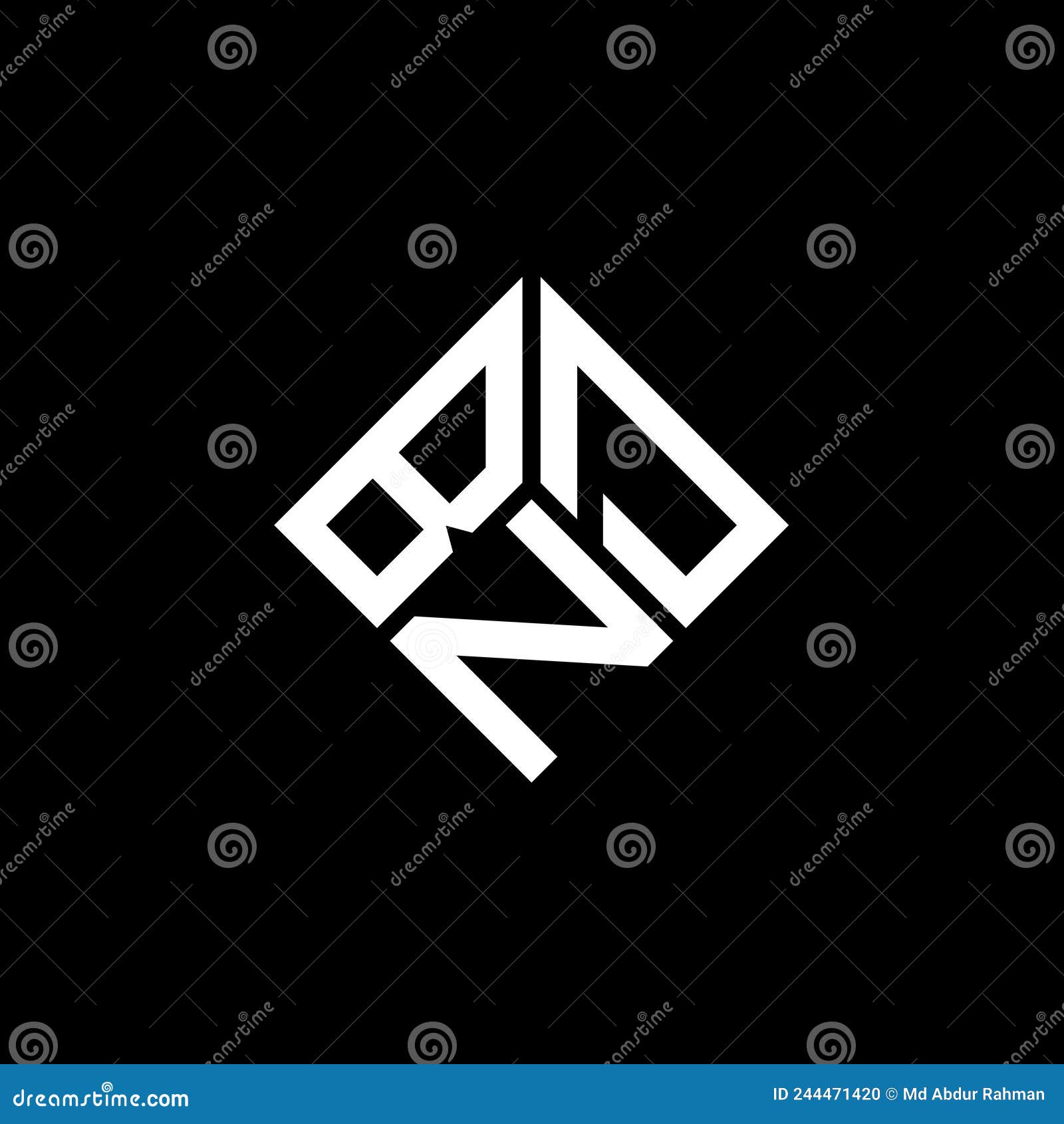 bnd letter logo  on black background. bnd creative initials letter logo concept. bnd letter 