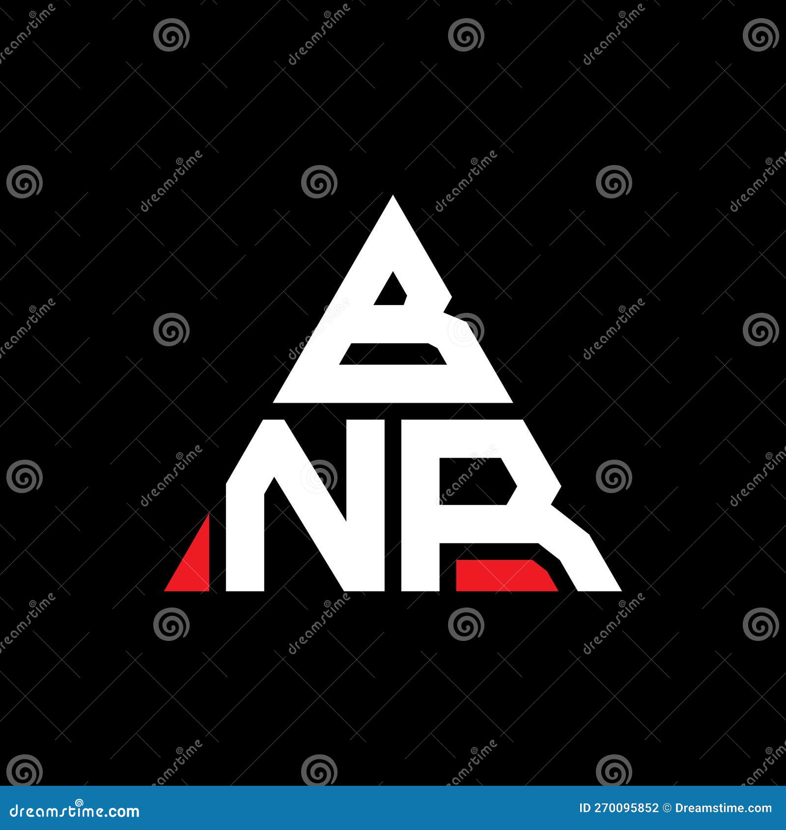 bnr triangle letter logo  with triangle . bnr triangle logo  monogram. bnr triangle  logo template with red