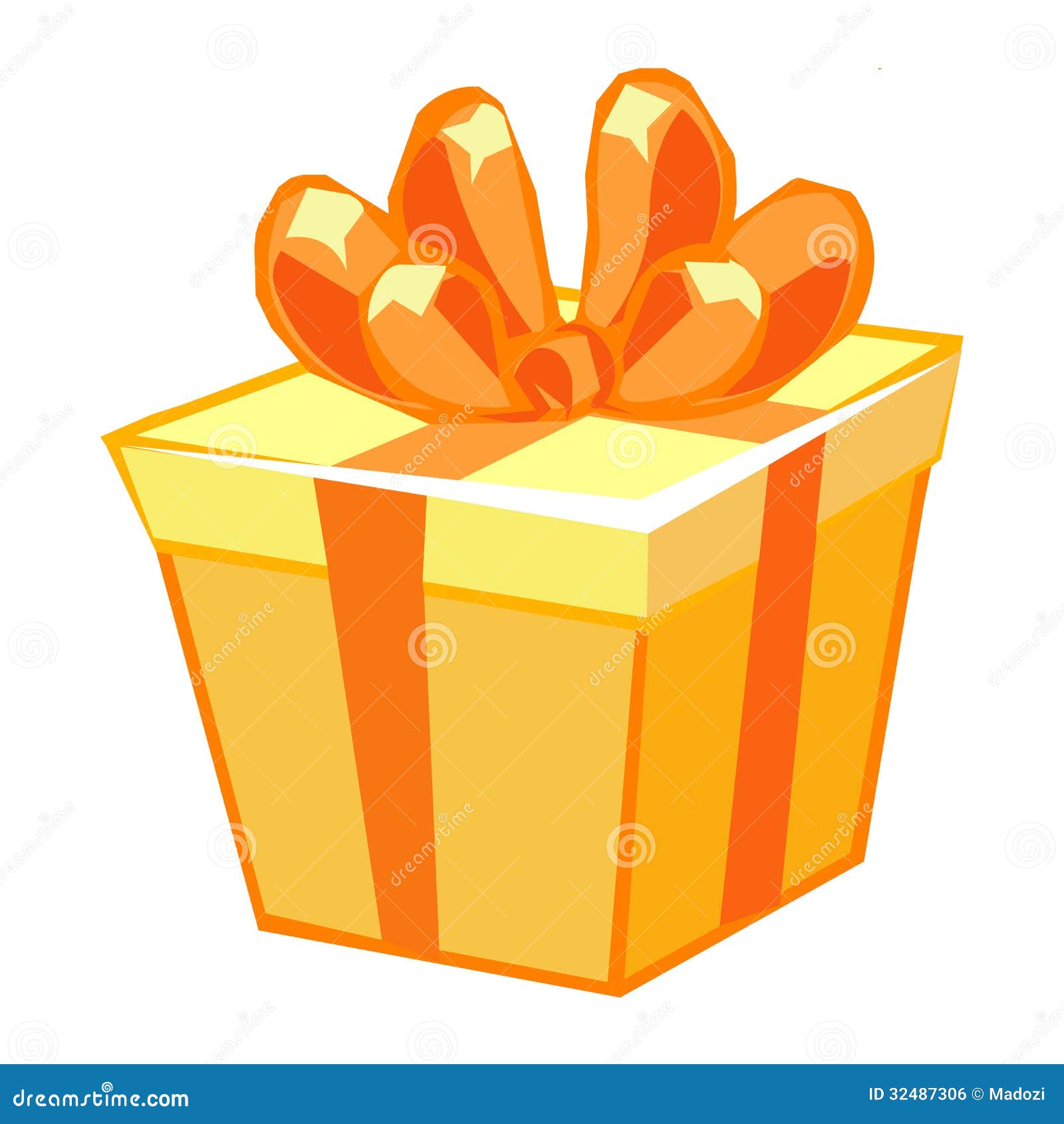 Boîte Cadeau Magnétique Profonde A4 Orange Avec Ruban