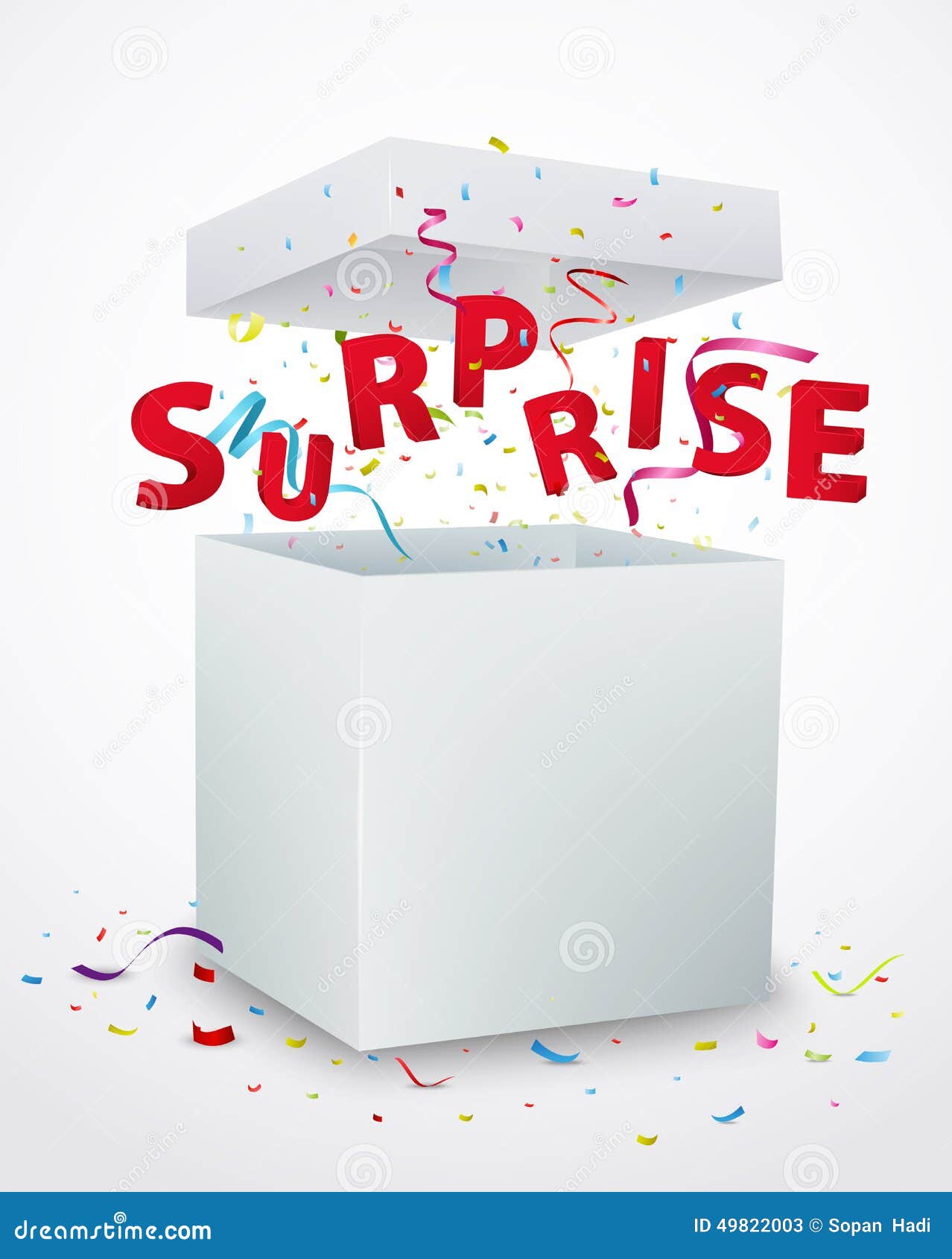 Boîte Cadeau 3d Avec Ballons De Vente Et Confettis Qui Tombent Boîte Cadeau Rendue Surprise Noël