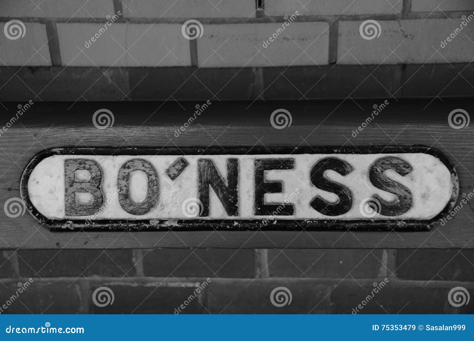 Bo Ness stock image. Image of wall, writing, mounted 75353479