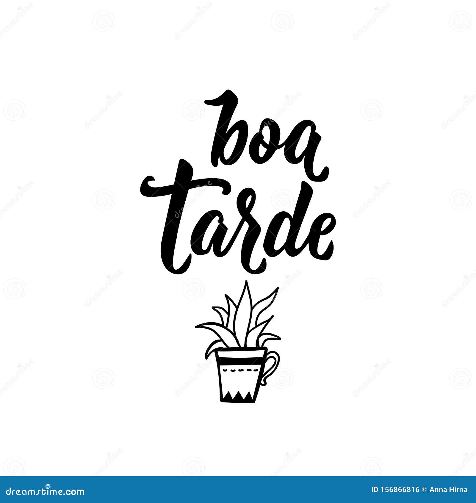 Boa Tarde, Amigo Em Português Ilustração De Tinta Com Letra