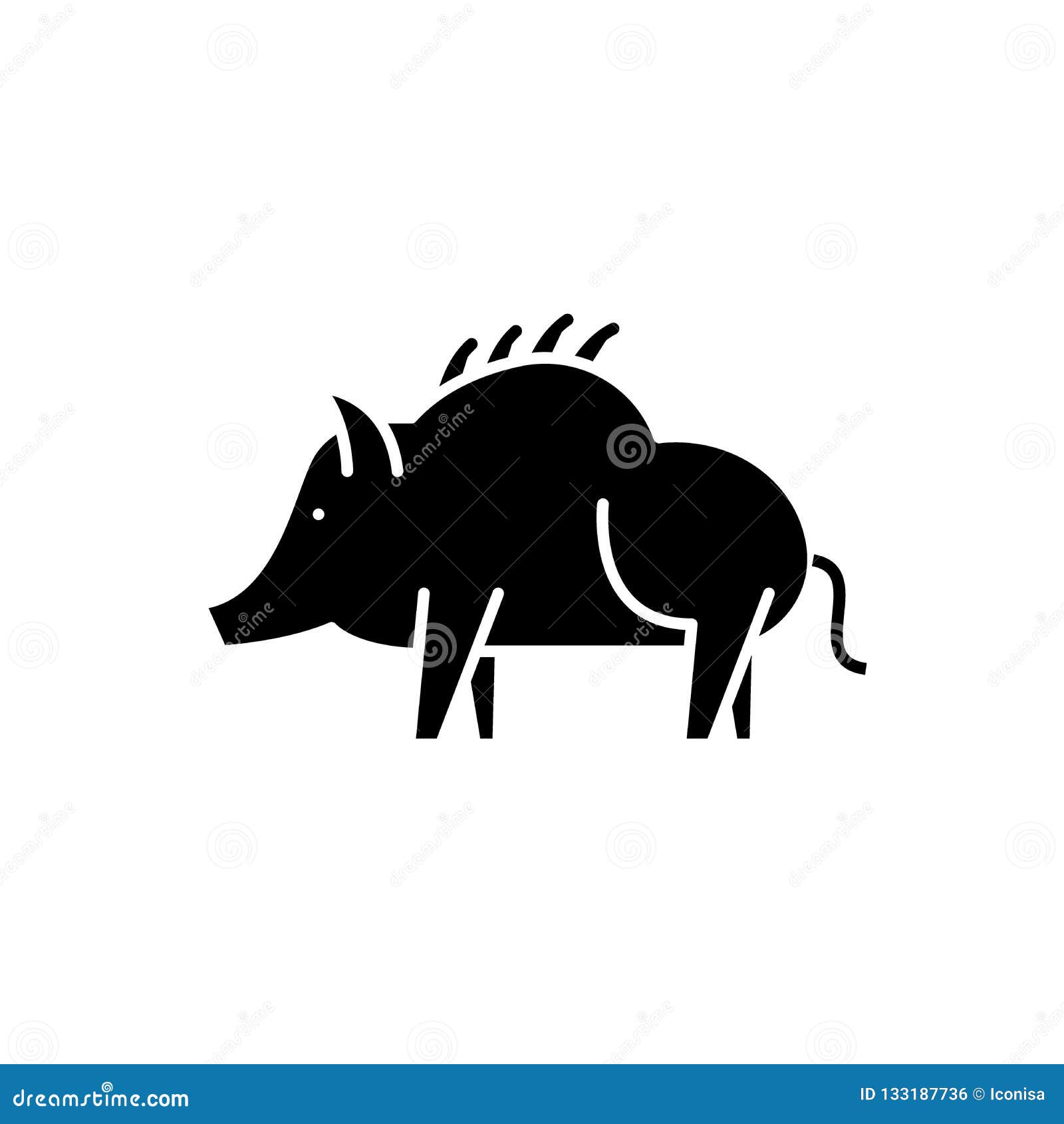 Boar Black Icon, Vector Sign On Isolated Background. Boar Concept
