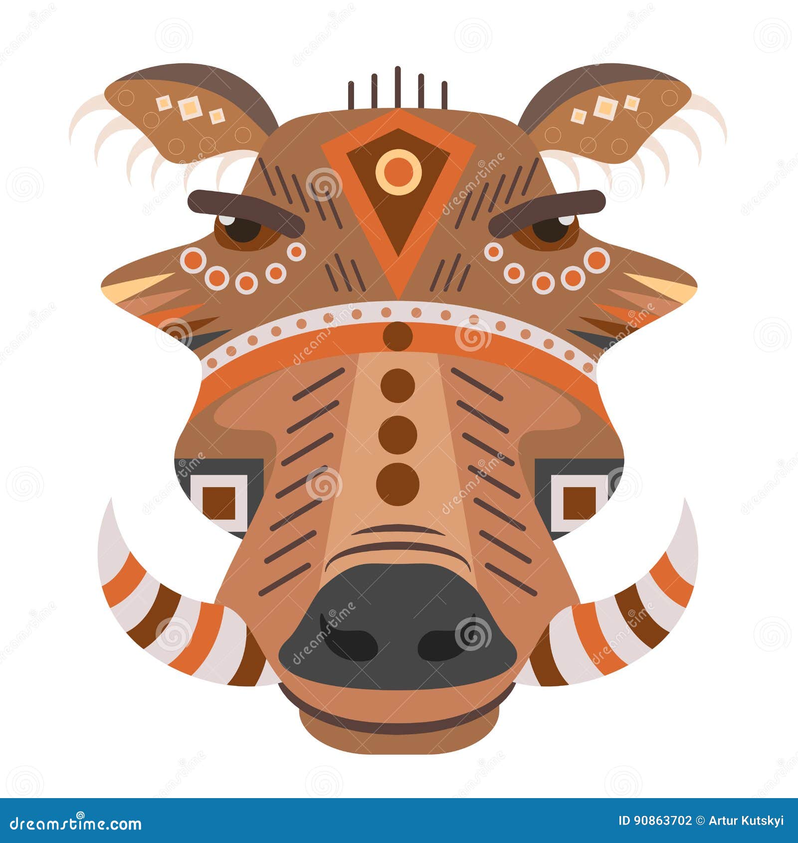 Boar Head Logo. Vector Decorative Emblem. Stock Vector Illustration