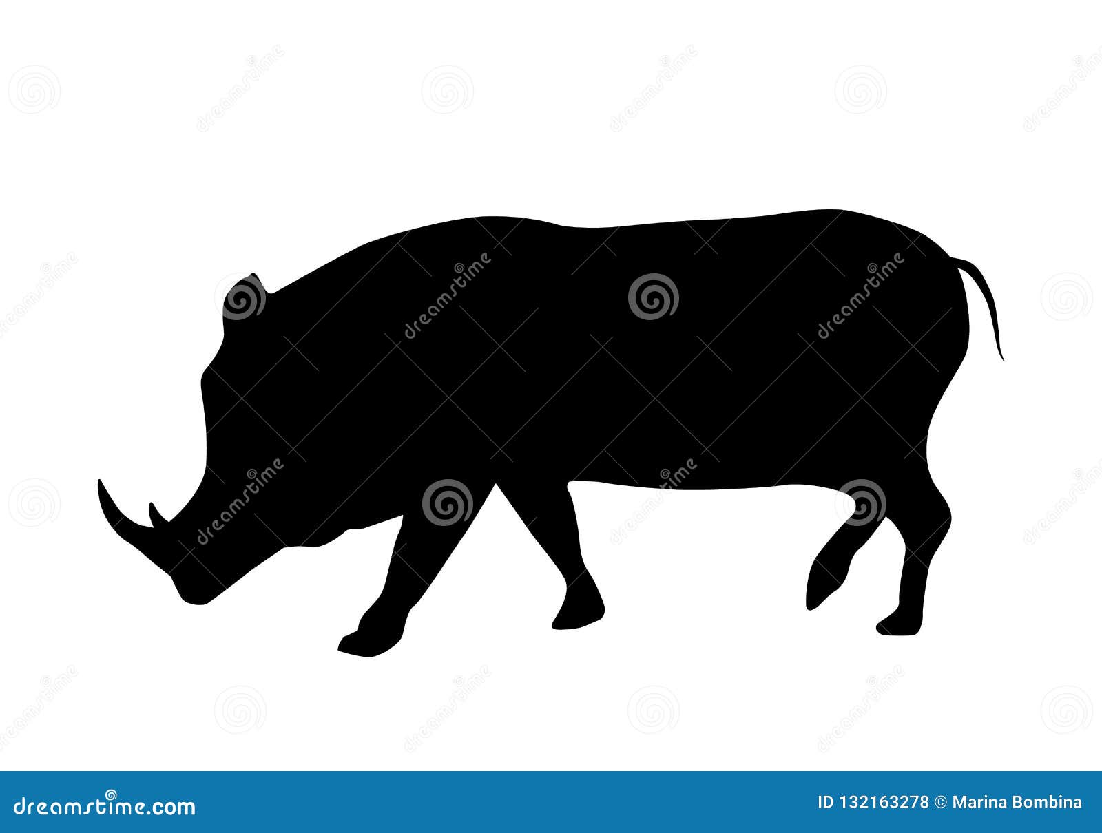 Boar Silhouette Isolated on White Background Vector Stock Vector