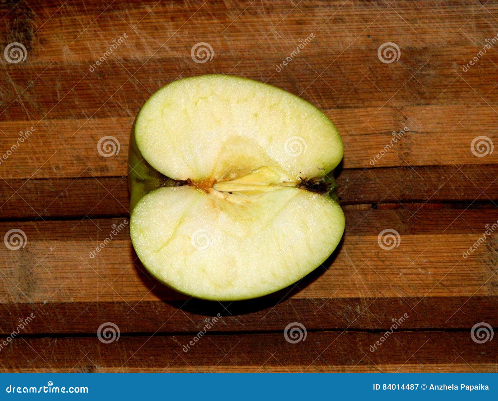 On The Board Is Cut In Half Green Apple Stock Image Image Of Green Look