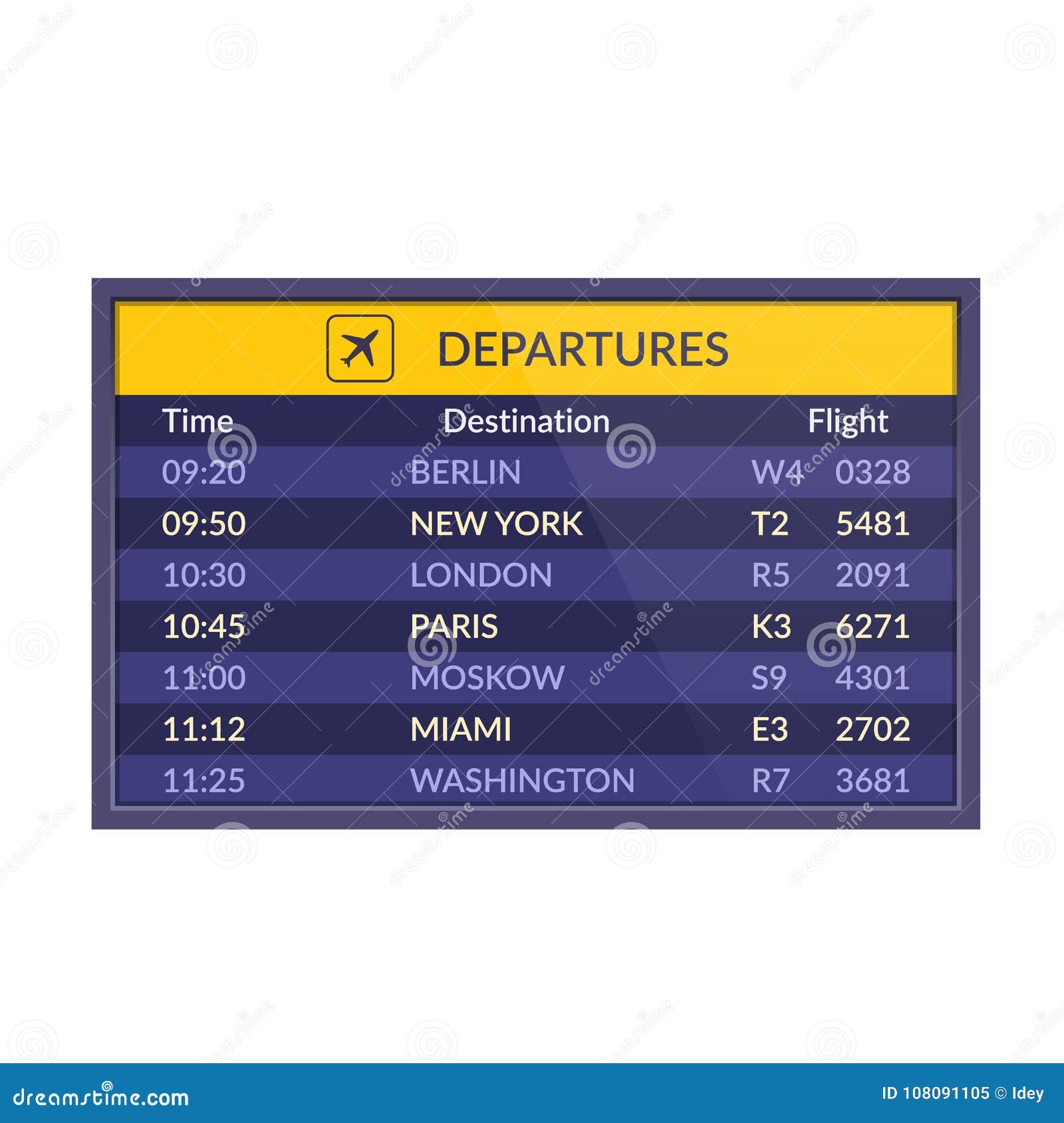 Board of Departures in Airport Realistic Flip Airport Scoreboard Board of Departures in Airport Realistic Flip Airport Scoreboard