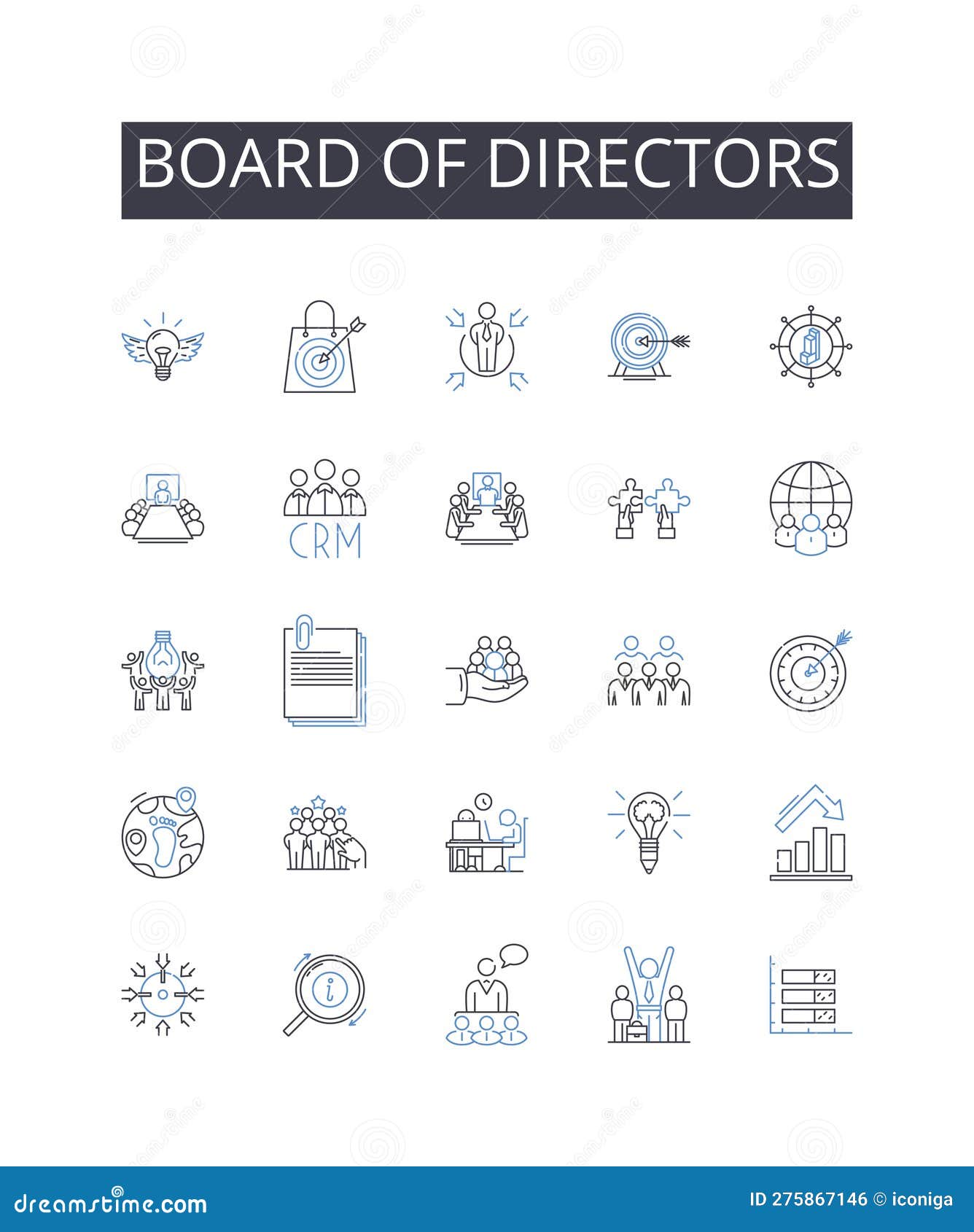 board of directors line icons collection. creativity, collaboration, structure, inspiration, expressiveness, emotion