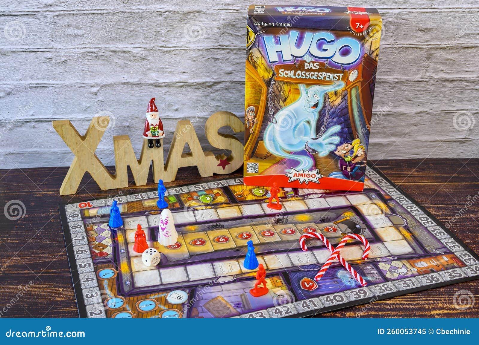 Board Game with Christmas Decorations Editorial Image Image of