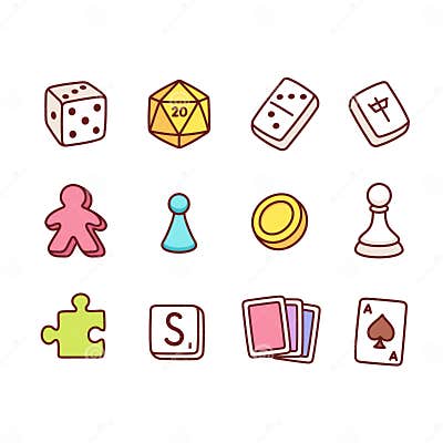 Board game icons stock vector. Illustration of cartoon - 135047329