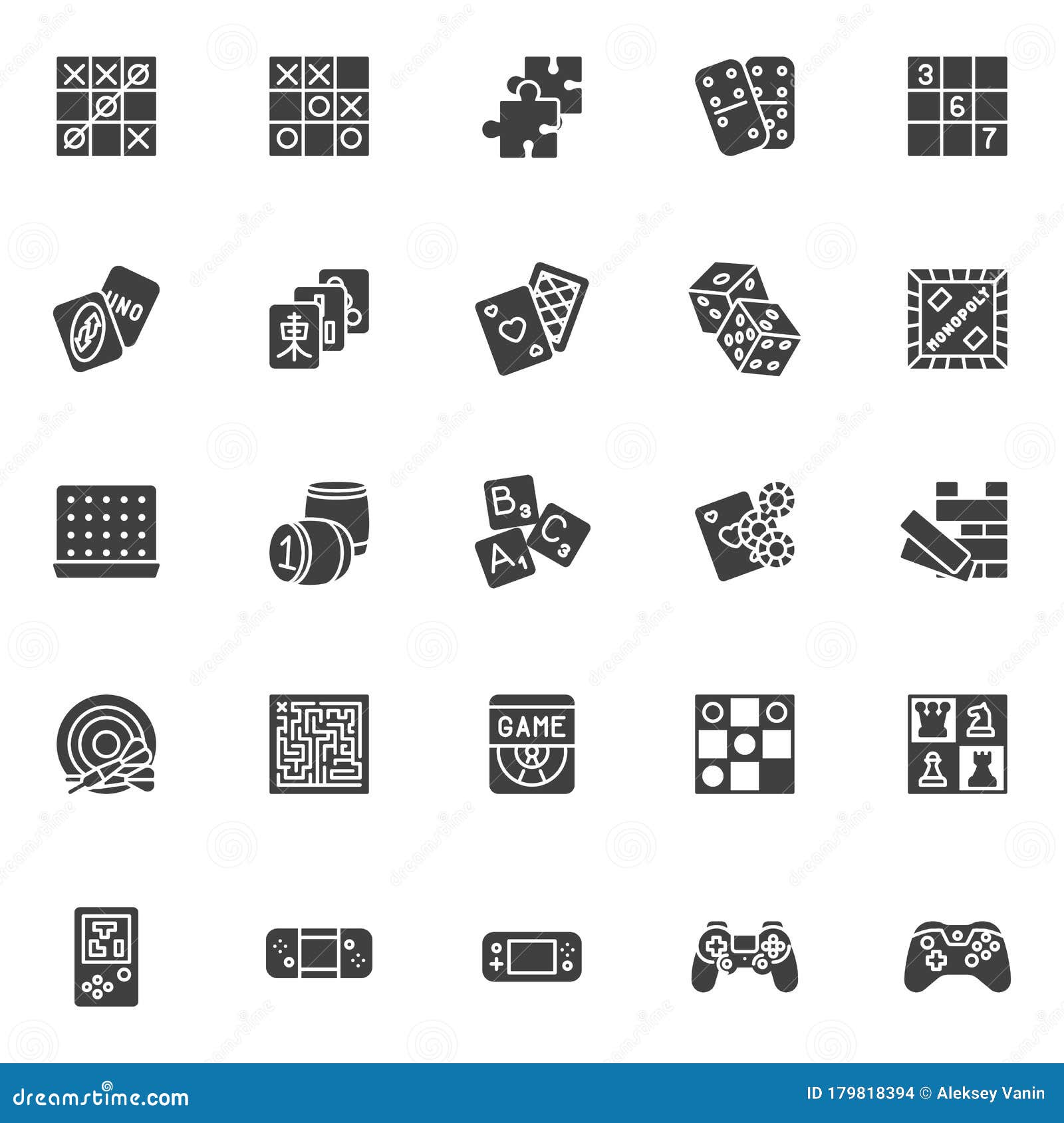 Board Games Vector Icons Set Stock Vector - Illustration of lotto ...