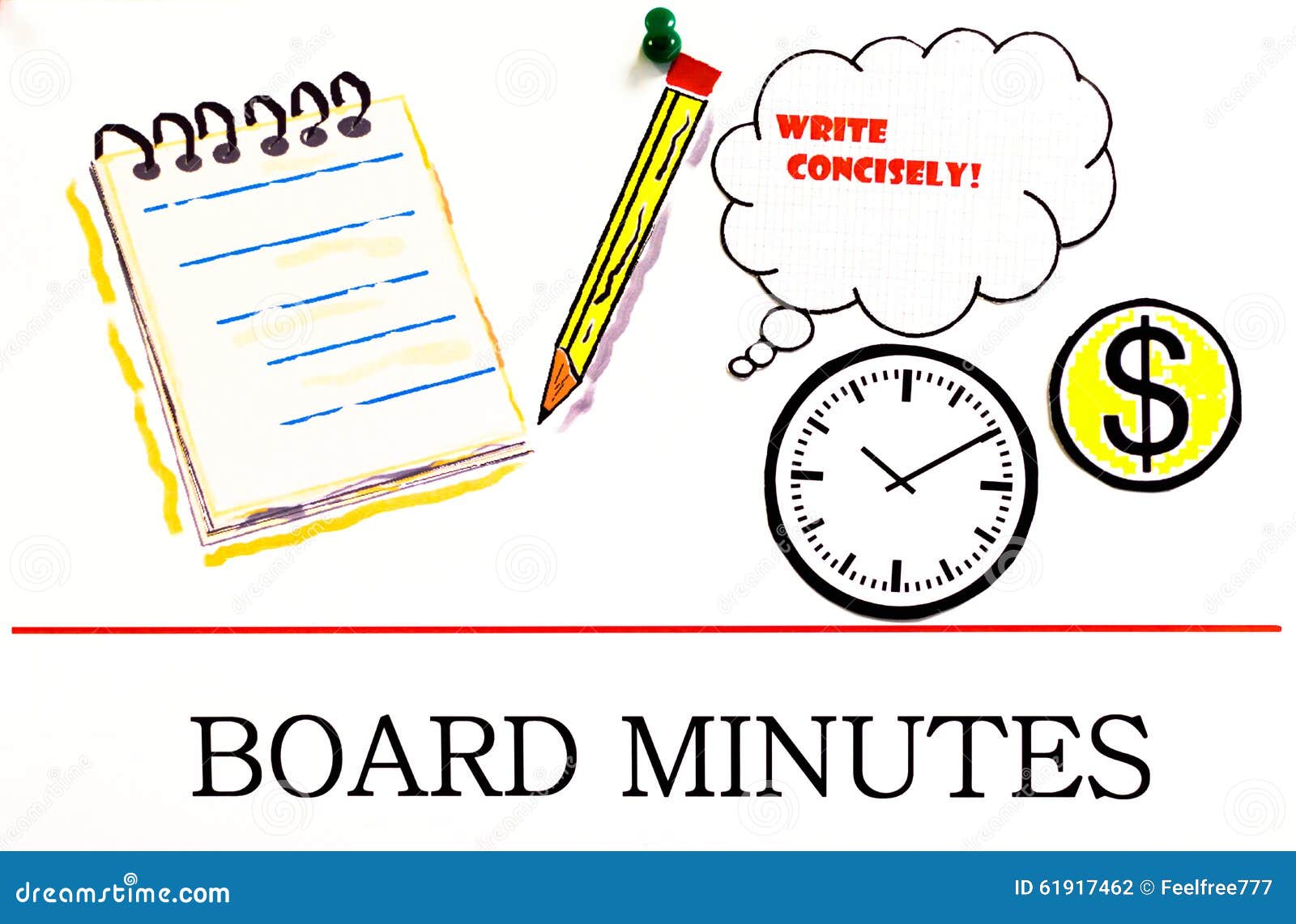 Board Minutes, Staff Meeting Concept Stock Illustration - Illustration