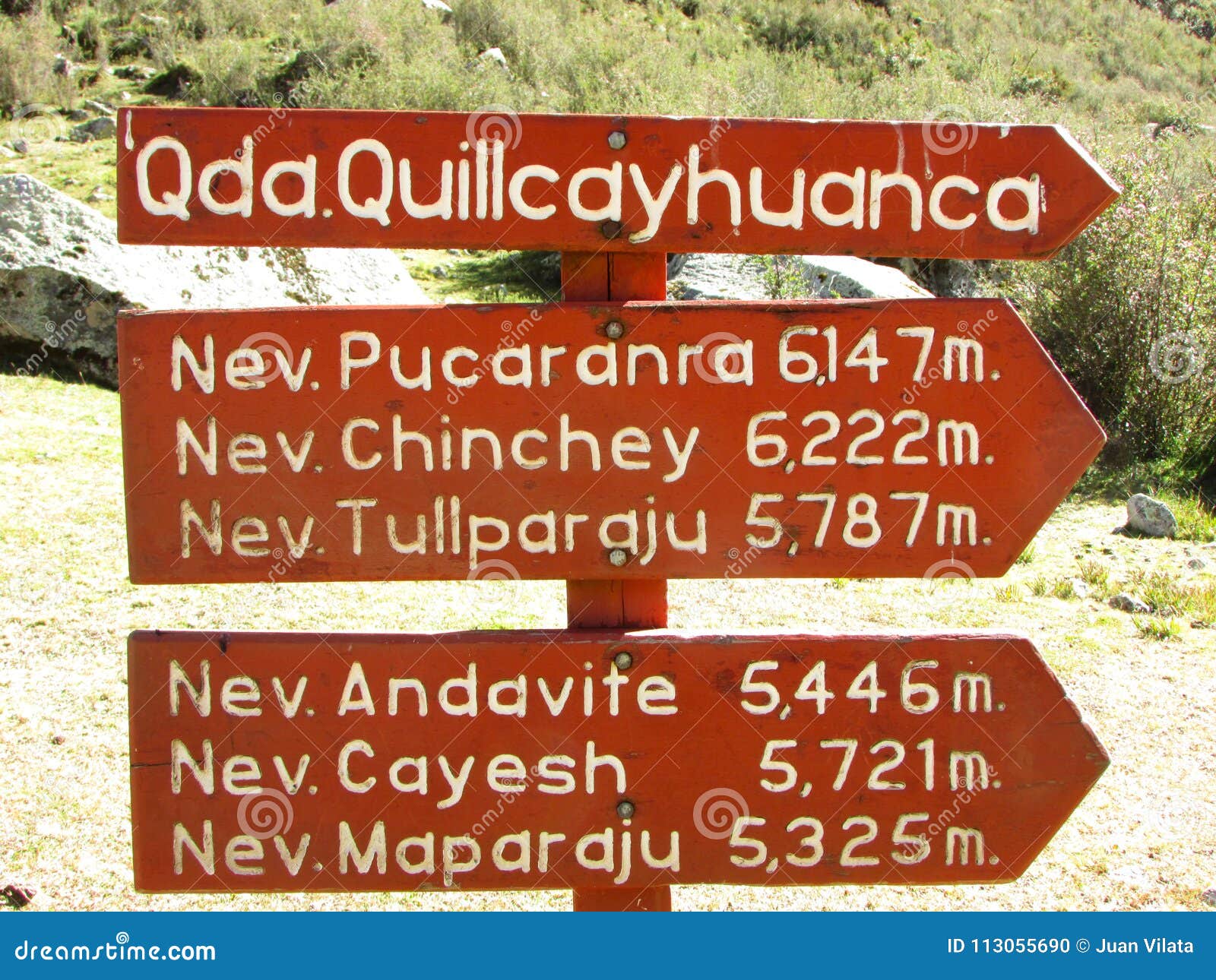 board at the start of quilcayhuanca trek in huascaran national park, peru