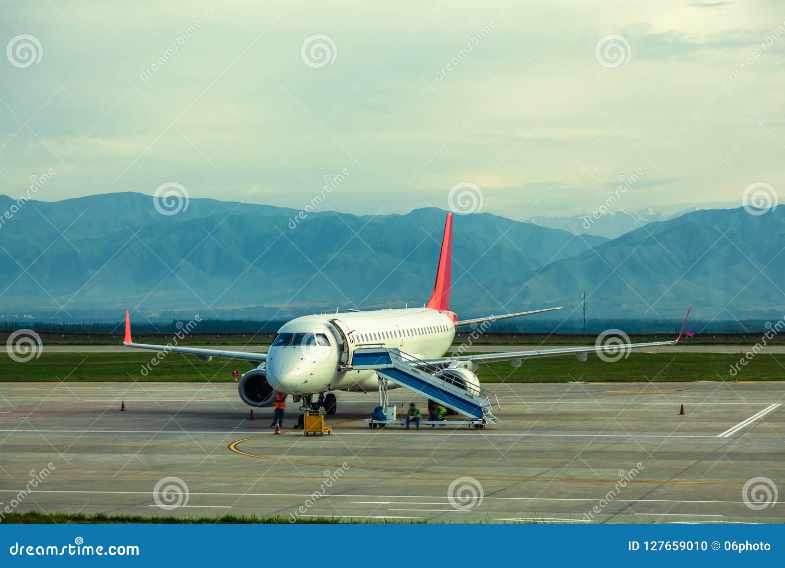Boarding at the airport. stock photo. Image of runway 127659010