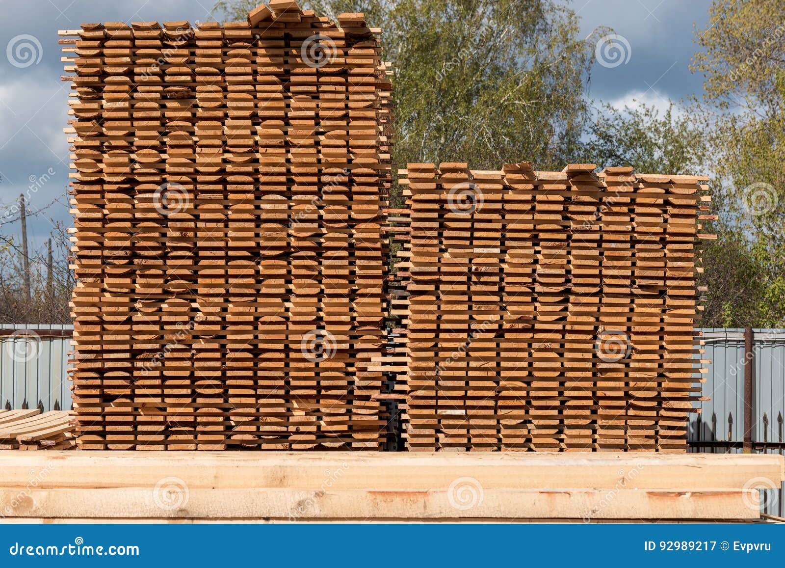 Boards of Wood are in the Building Materials Stock Image Image of