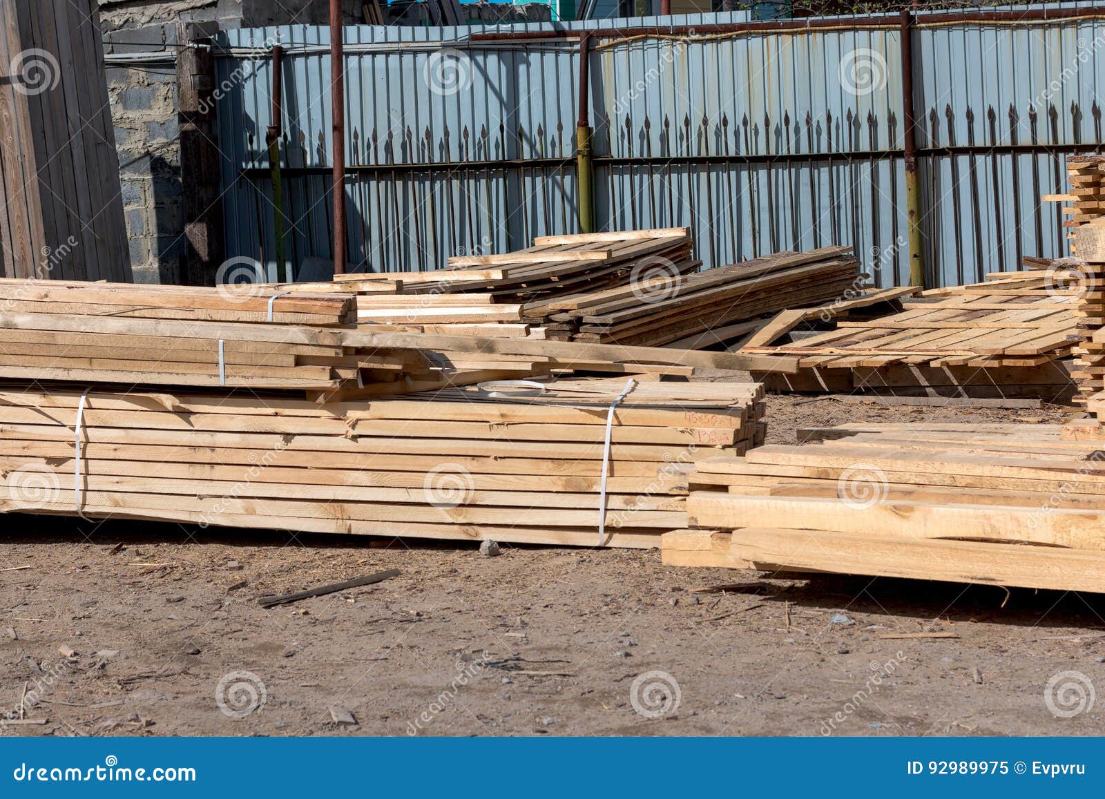 Boards of Wood are in the Building Materials Stock Image Image of