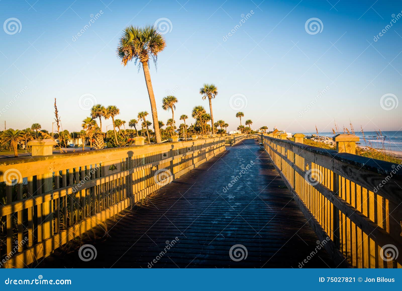 Boardwalk at the Beach in Palm Coast, Florida. Stock Image Image of