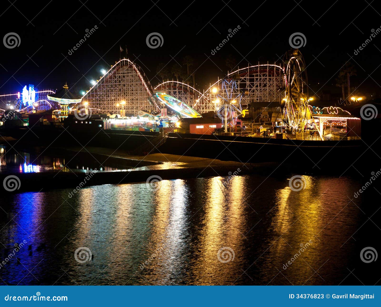 boardwalk at night santa cruz california