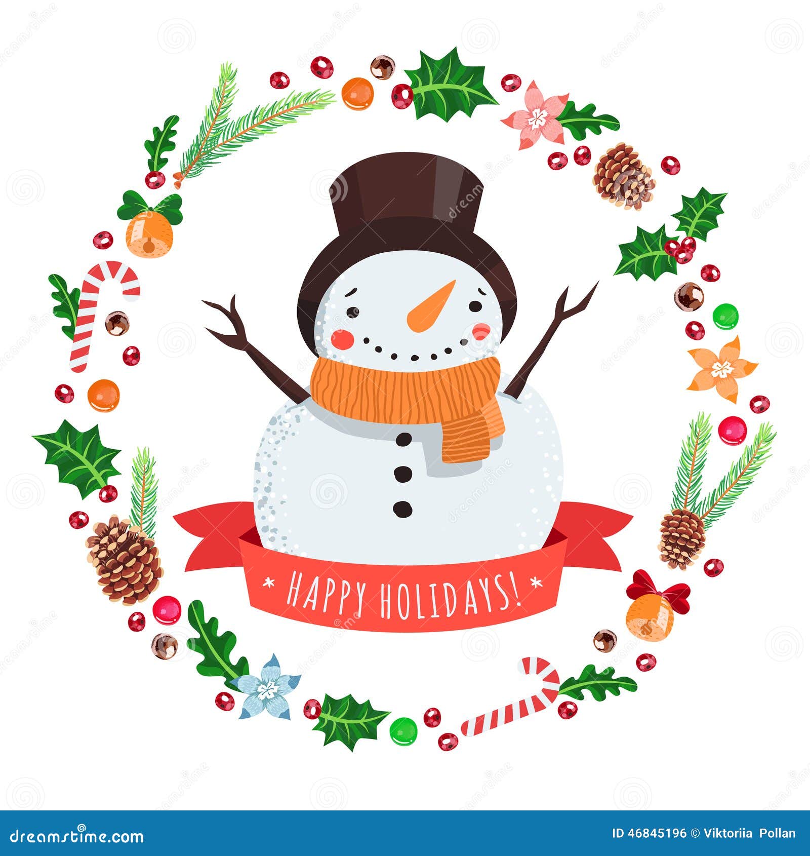 Boas Festas Boneco De Neve Dos Desenhos Animados Em Um 