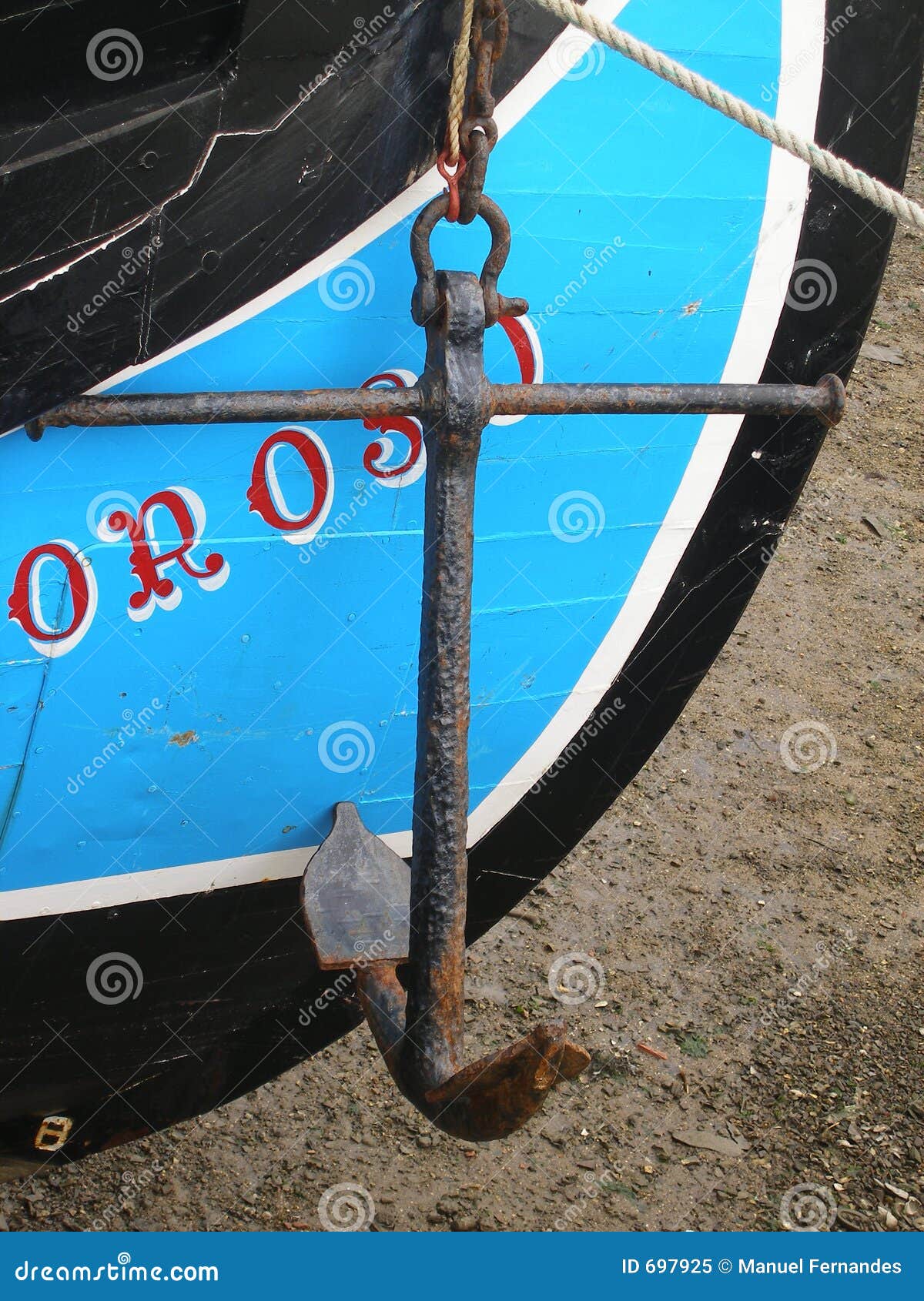 Boat with Anchor stock image. Image of fish, river, cargo 697925