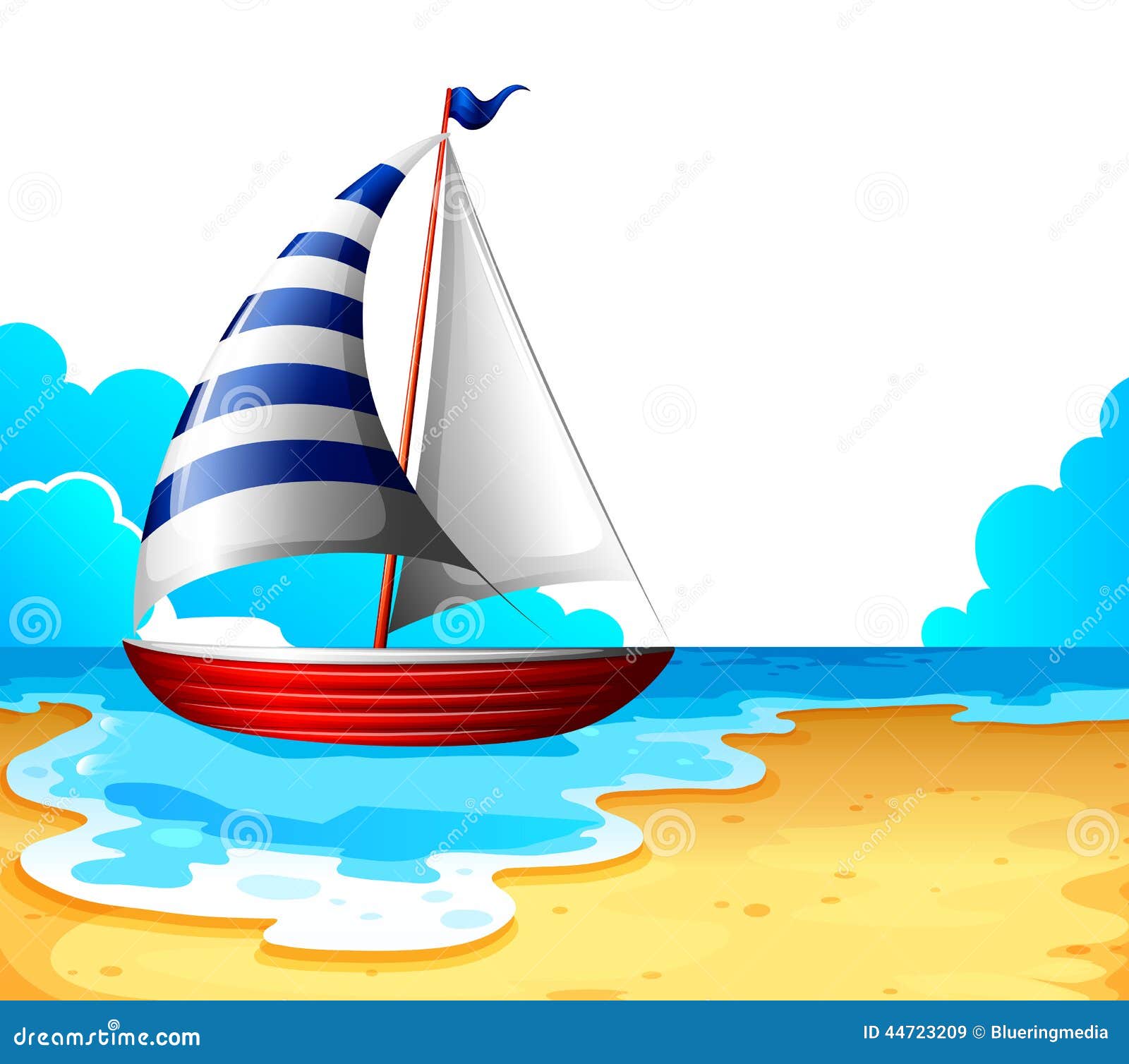 A boat at the beach stock vector. Illustration of graphic - 44723209