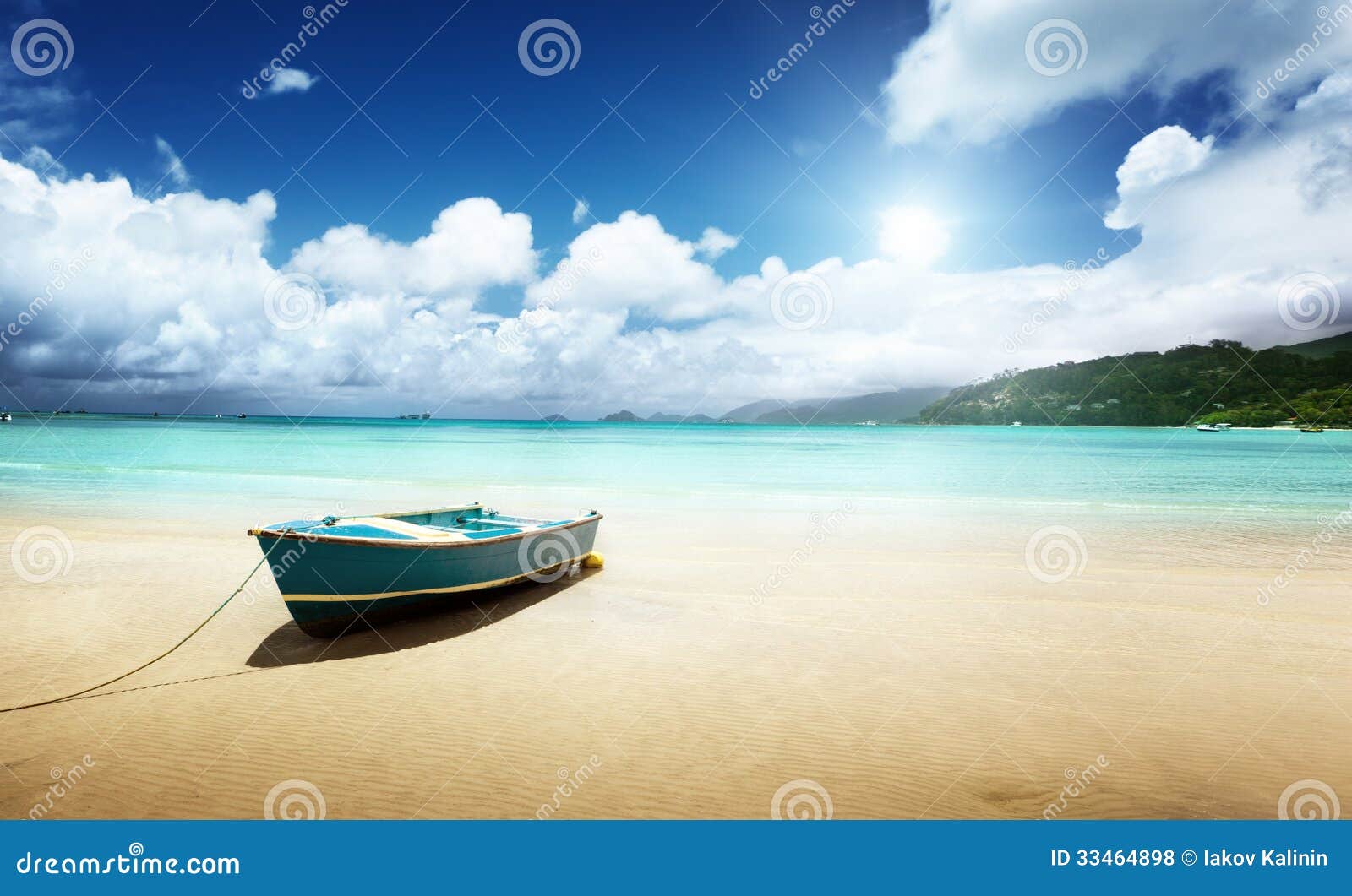 Boat On Beach Mahe Island Royalty Free Stock Photos 