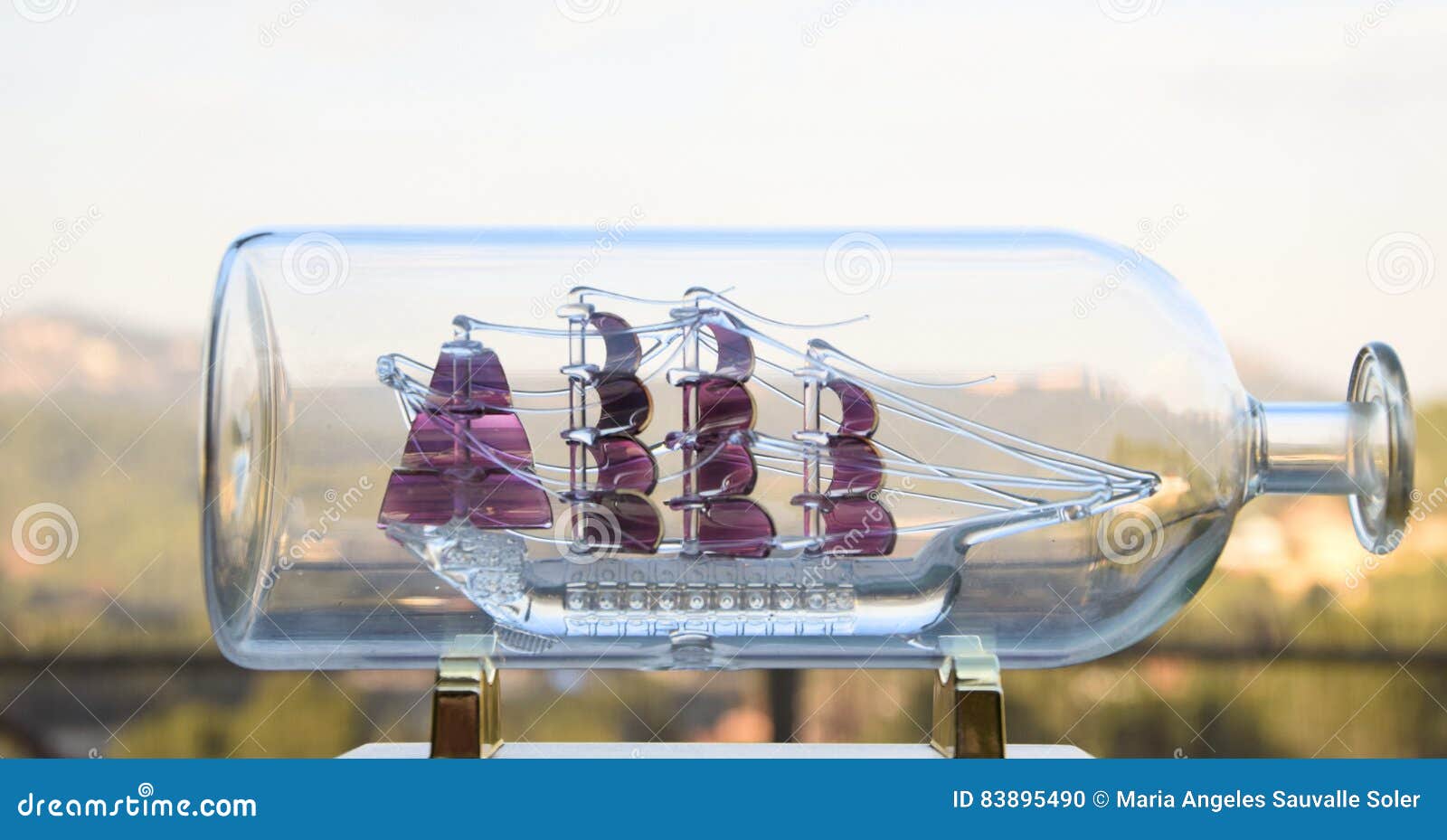 Boat In A Bottle. Stock Photo. Image Of Difficult, Boat - 83895490