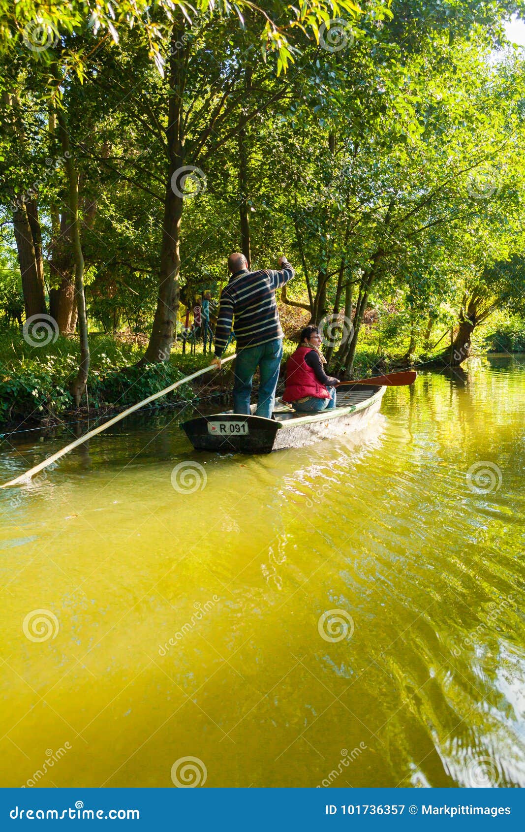 Boat on the Canal in the Hortillonnages Amiens Floating Gardens ...