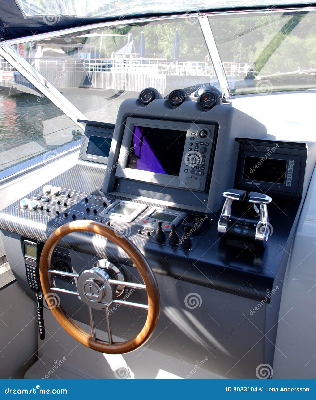Boat cockpit stock photo. Image of interior, instrument 