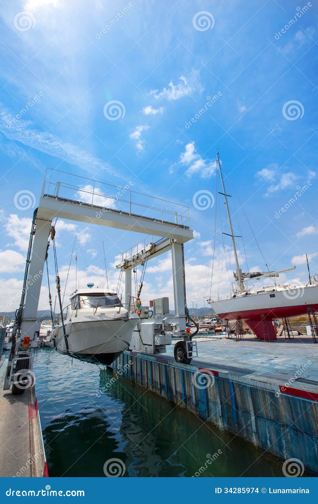 Boat Crane Working with Boats Stock Photo Image of boat, nautical