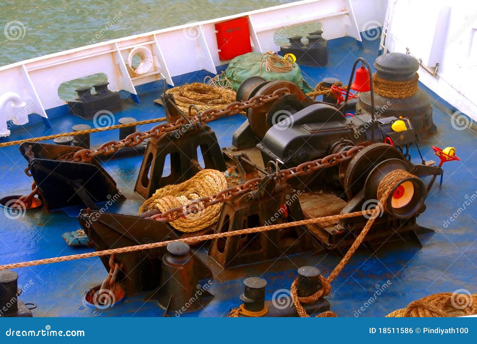 Boat deck equipments editorial photo. Image of sailing 18511586