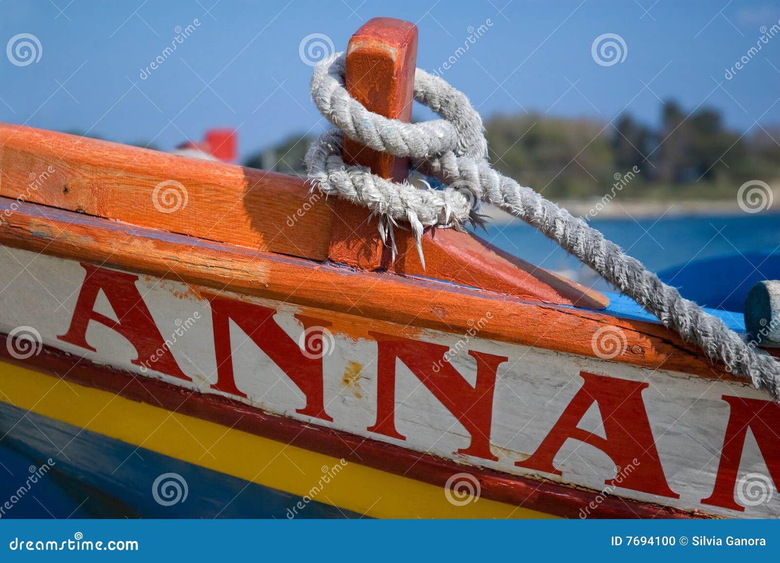 Boat detail stock photo. Image of name, closeup, colorful - 7694100