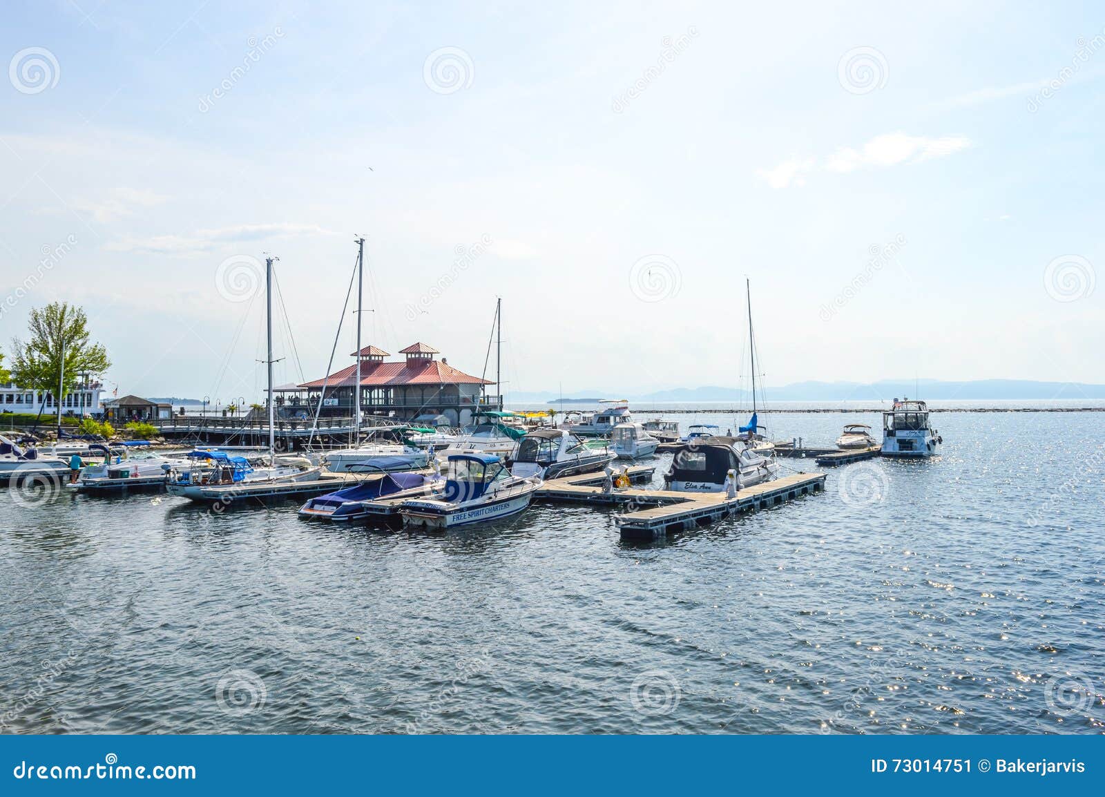 Boat at a Dock in Burlington, Vermont, USA Editorial Photo Image of