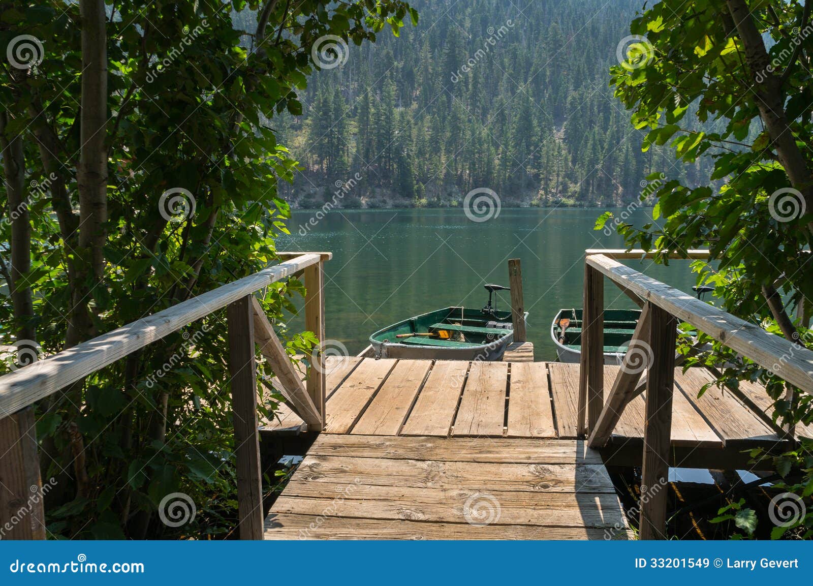 Boat Dock at a Lake in the Woods Stock Image Image of forest, nature