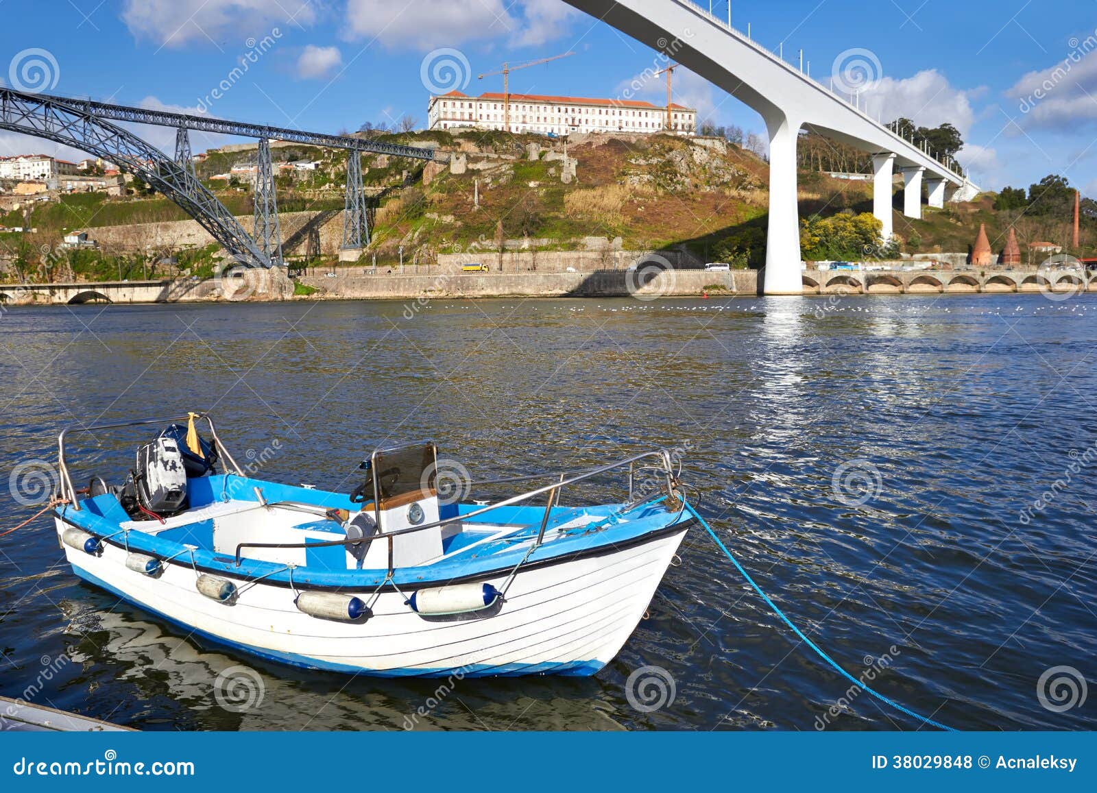 Boat on the Douro river stock photo. Image of traditional 38029848