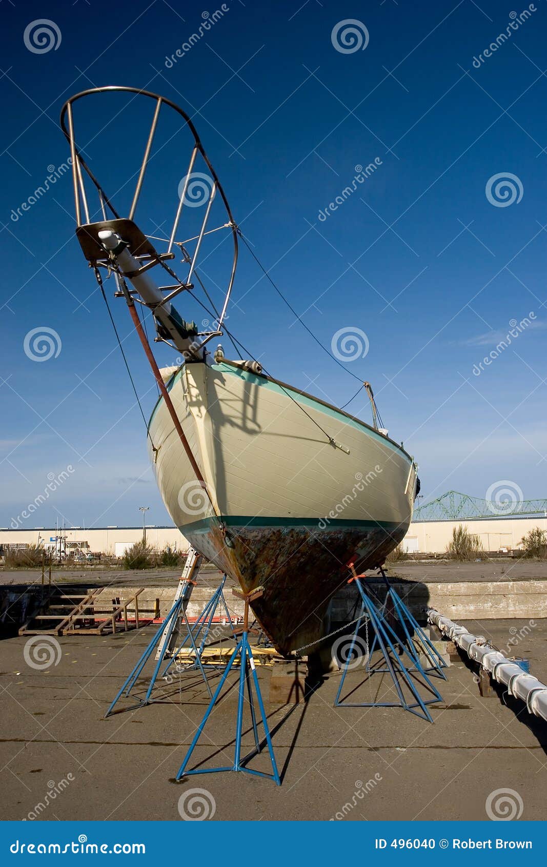 Boat, Dry Dock stock photo. Image of paint, dock, wooden 